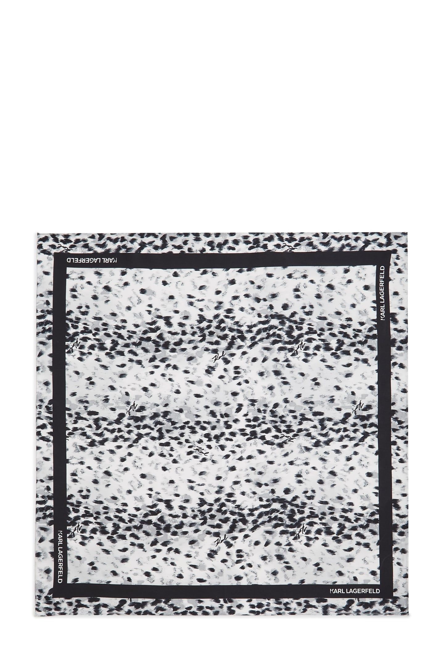 K/SIGNATURE LEOPARD SILK SCARF AOP KARL SNOW LEOPARD 1