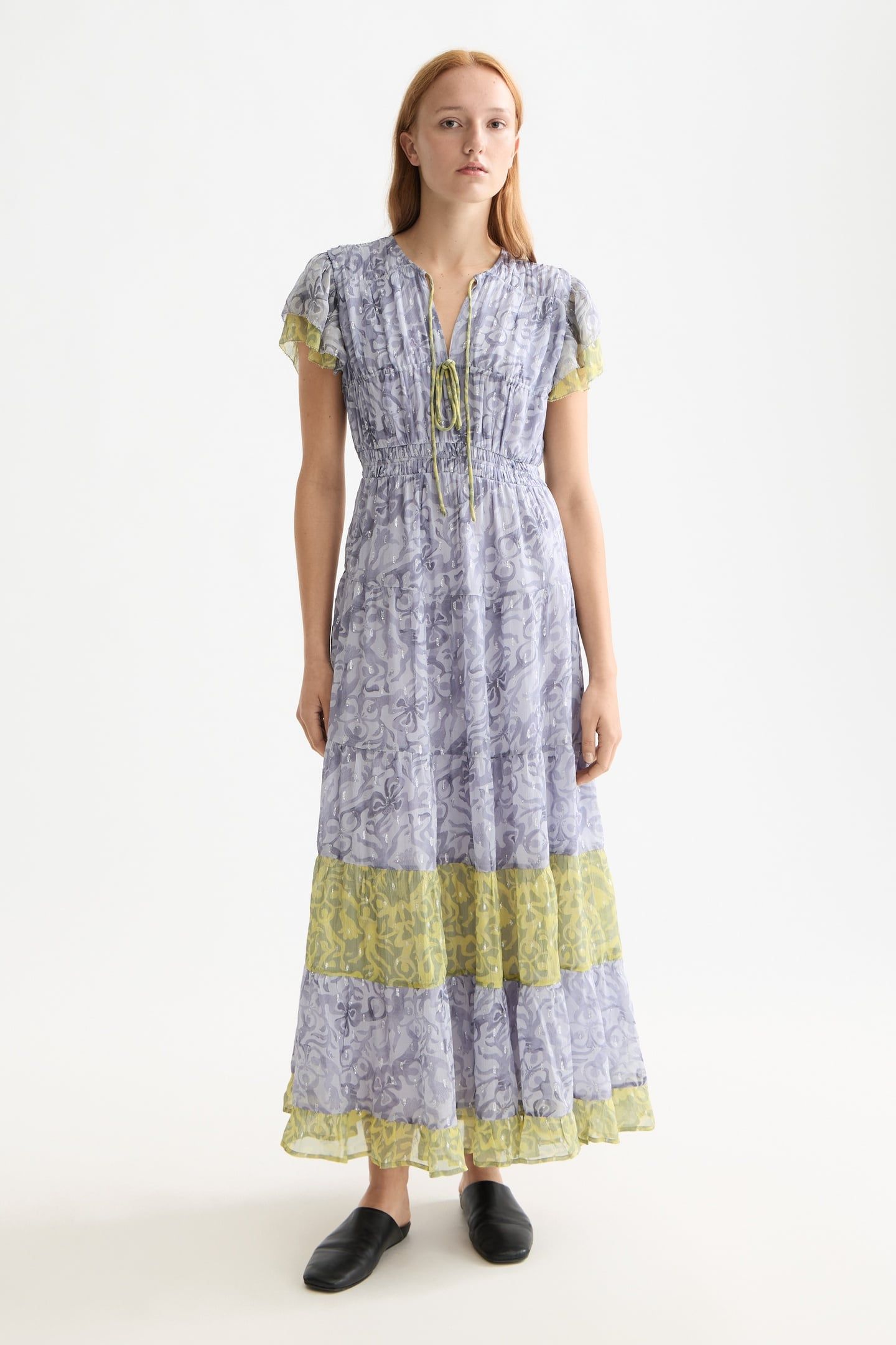 GATHERED MAXI DRESS DANCER LAVENDER 1