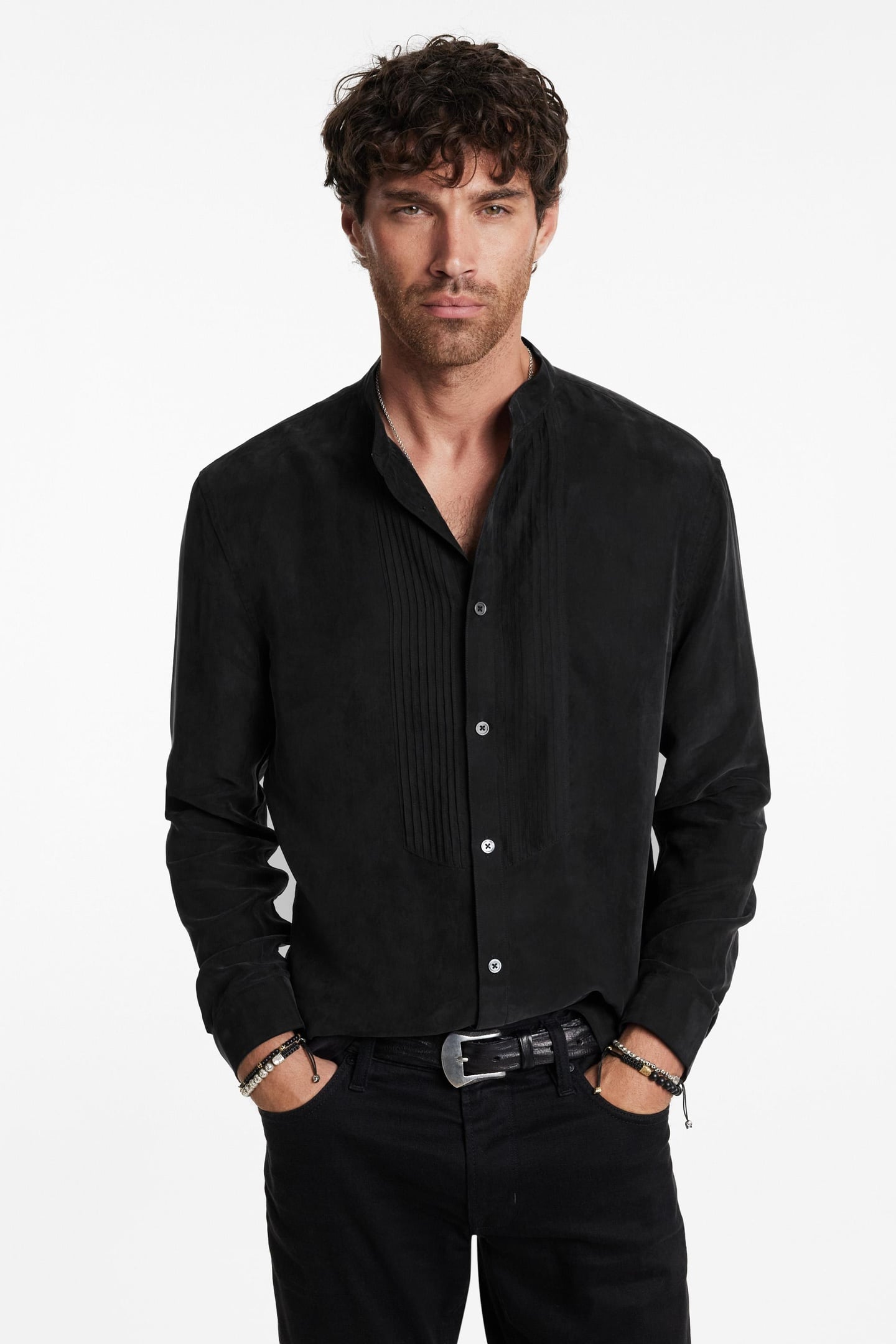 HANOVER SHIRT - SLIM FIT SHIRT WITH BAND BLACK 1