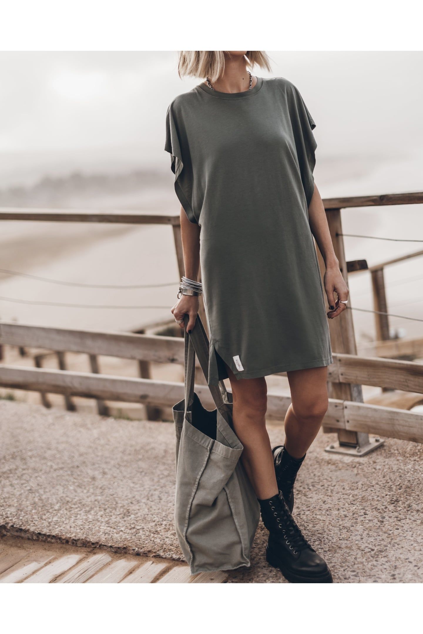 THE OLIVE SHORT BATWING DRESS 2