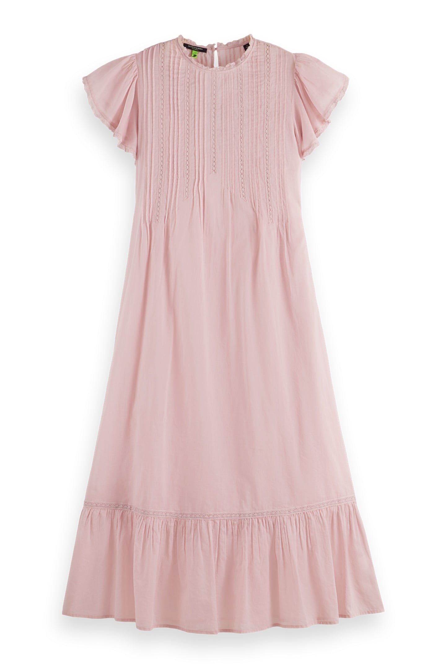 MAXI DRESS WITH PLEATED LACE DETAILS BURNISHED LILAC 3