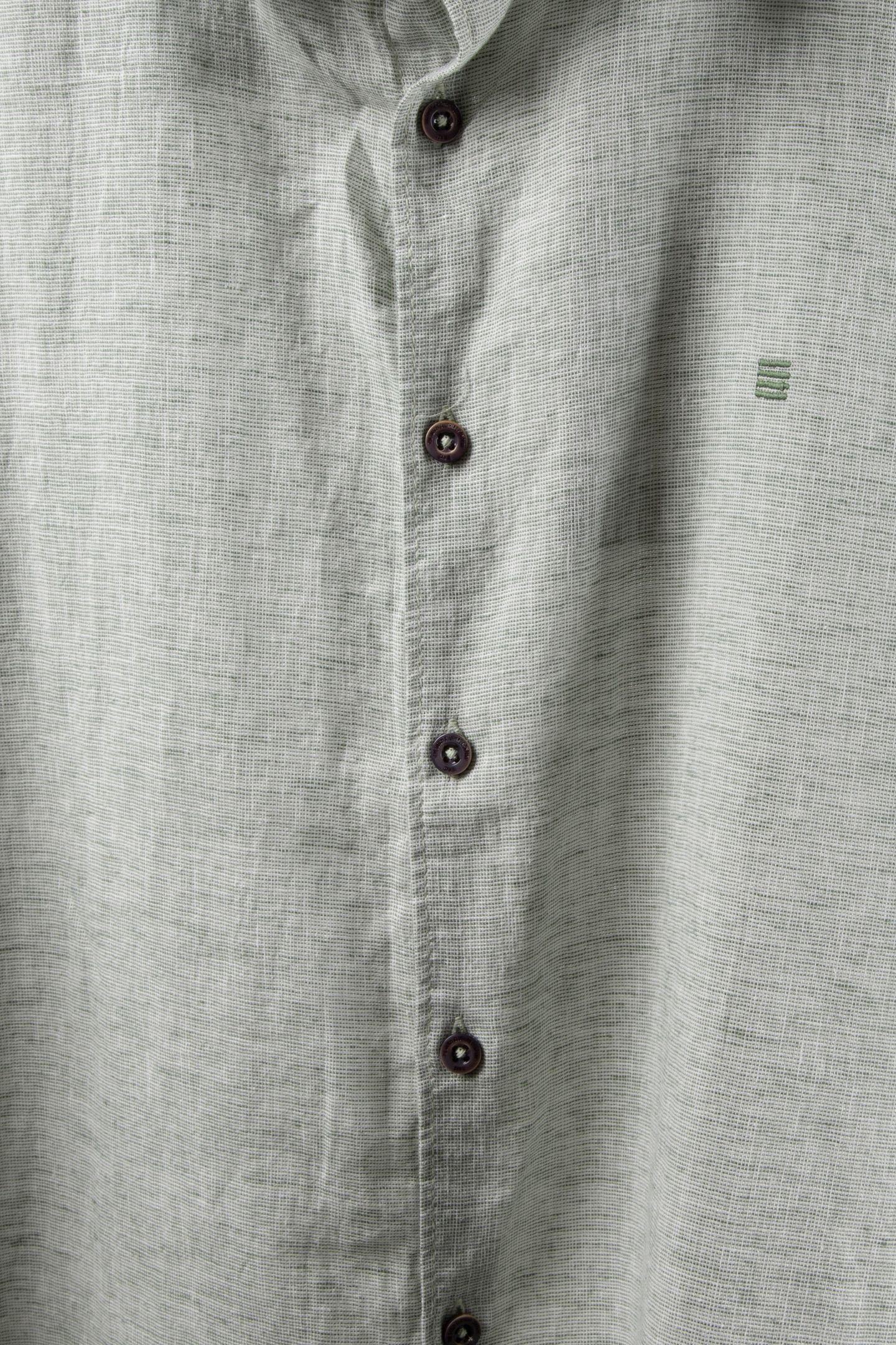 SHIRT SHORT SLEEVE 2 COLOURED MELANGE WITH LINEN GREEN 4