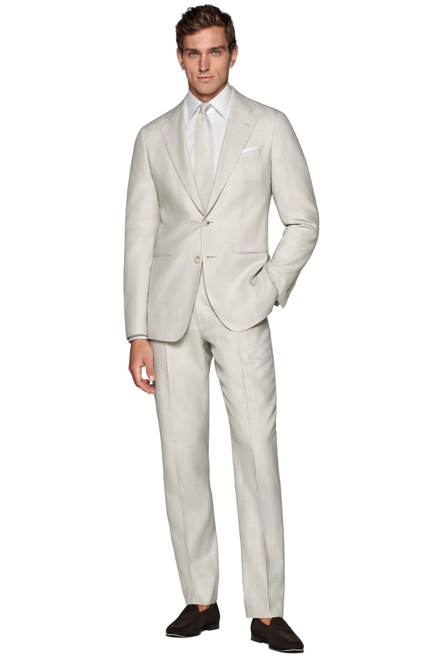 HAVANA-LIGHT BROWN-WOOL SILK LINEN NESTED SUITS LIGHT BROWN 4