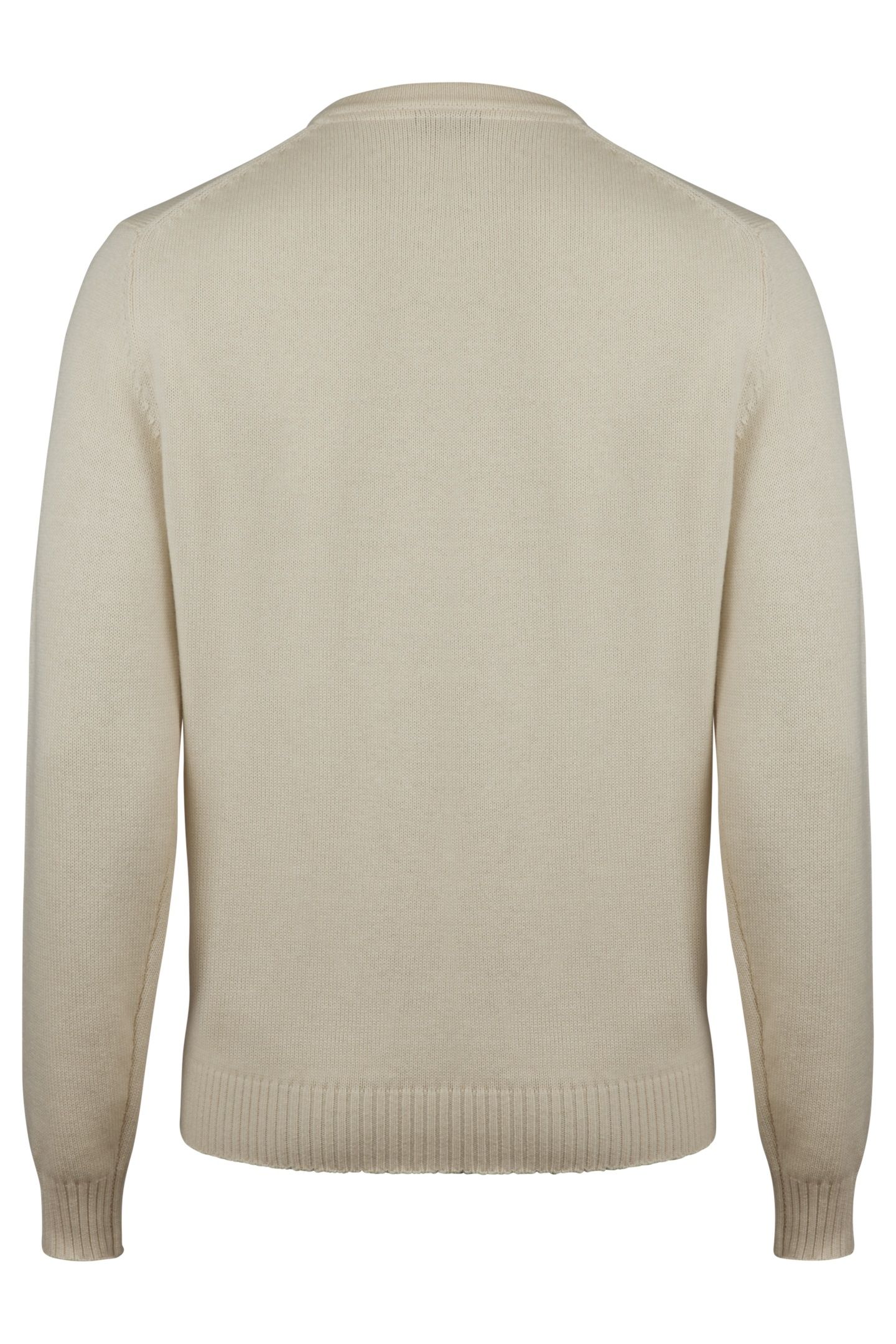 CREW NECK,INTARSIA LOGO CREAM 2