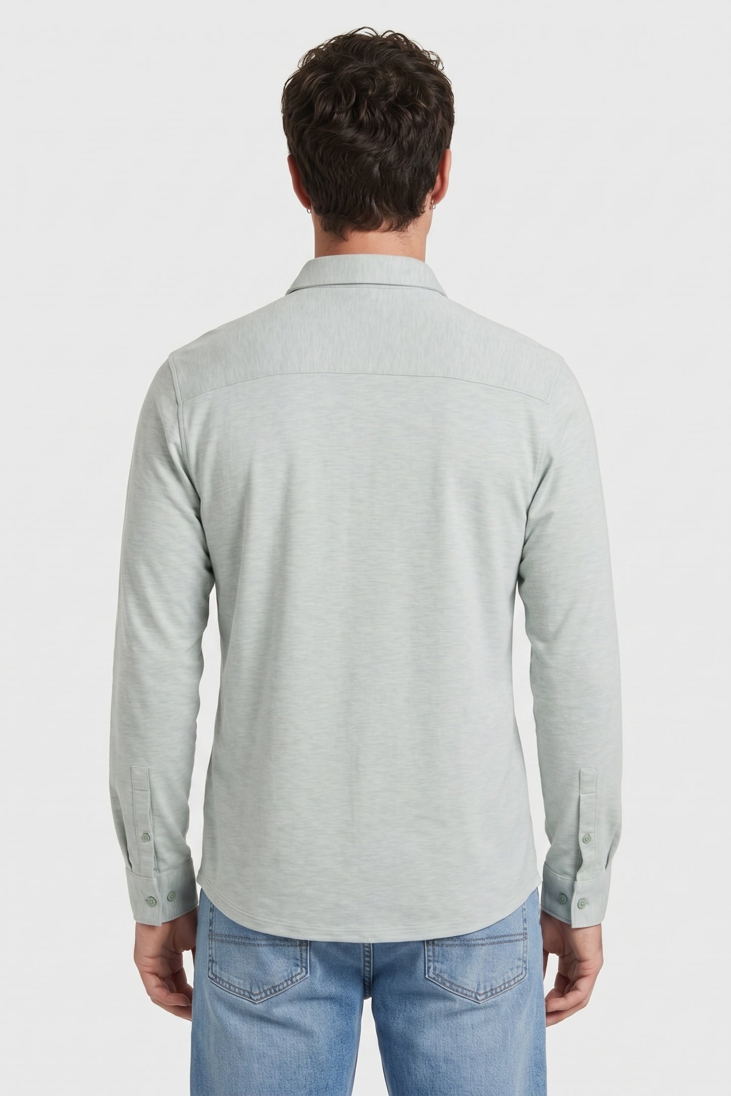 SHIRT JERSEY MELANGE STRETCH MINT 2
