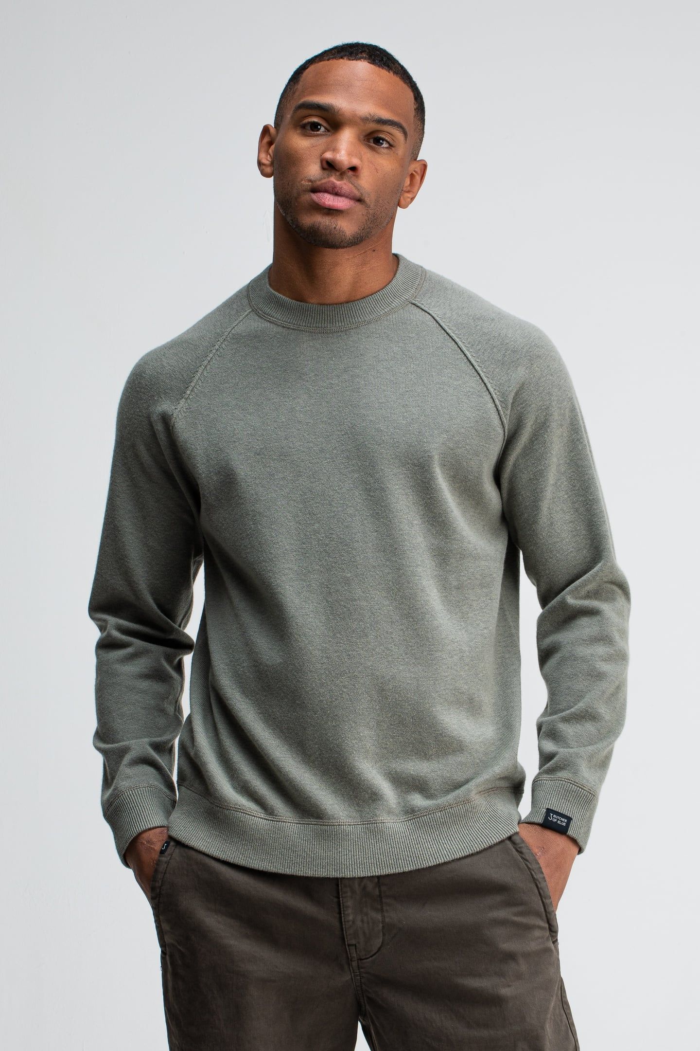 CLIFTON SWEAT CREW GRANITE GREEN 1
