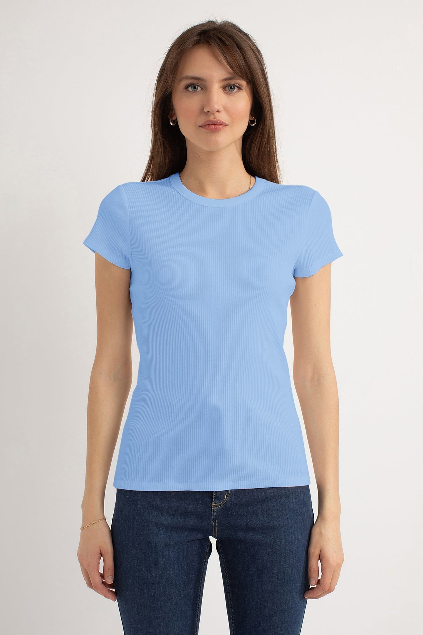 HARLEY SS RIB T-SHIRT LIGHT BLUE 1