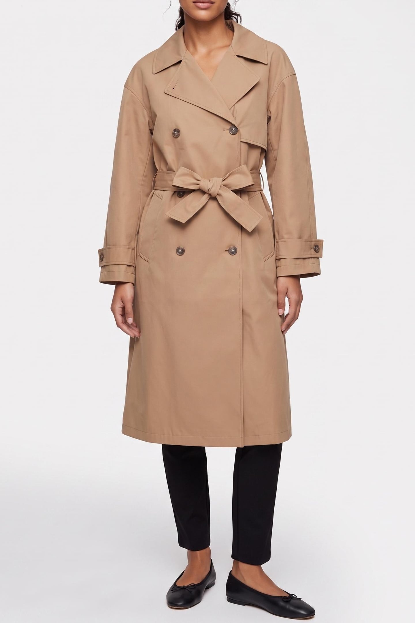 CLASSIC LONG COTTON COAT TANNIN 1