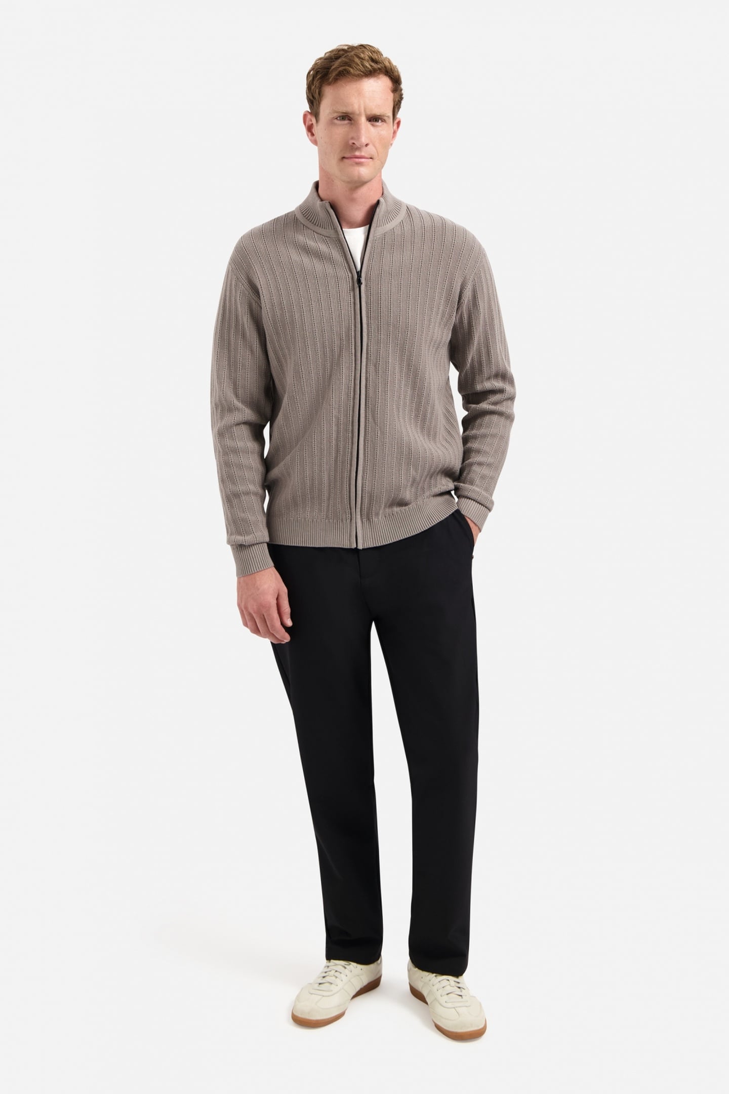 CARDIGAN FULL ZIP RELIEF CLAY 2