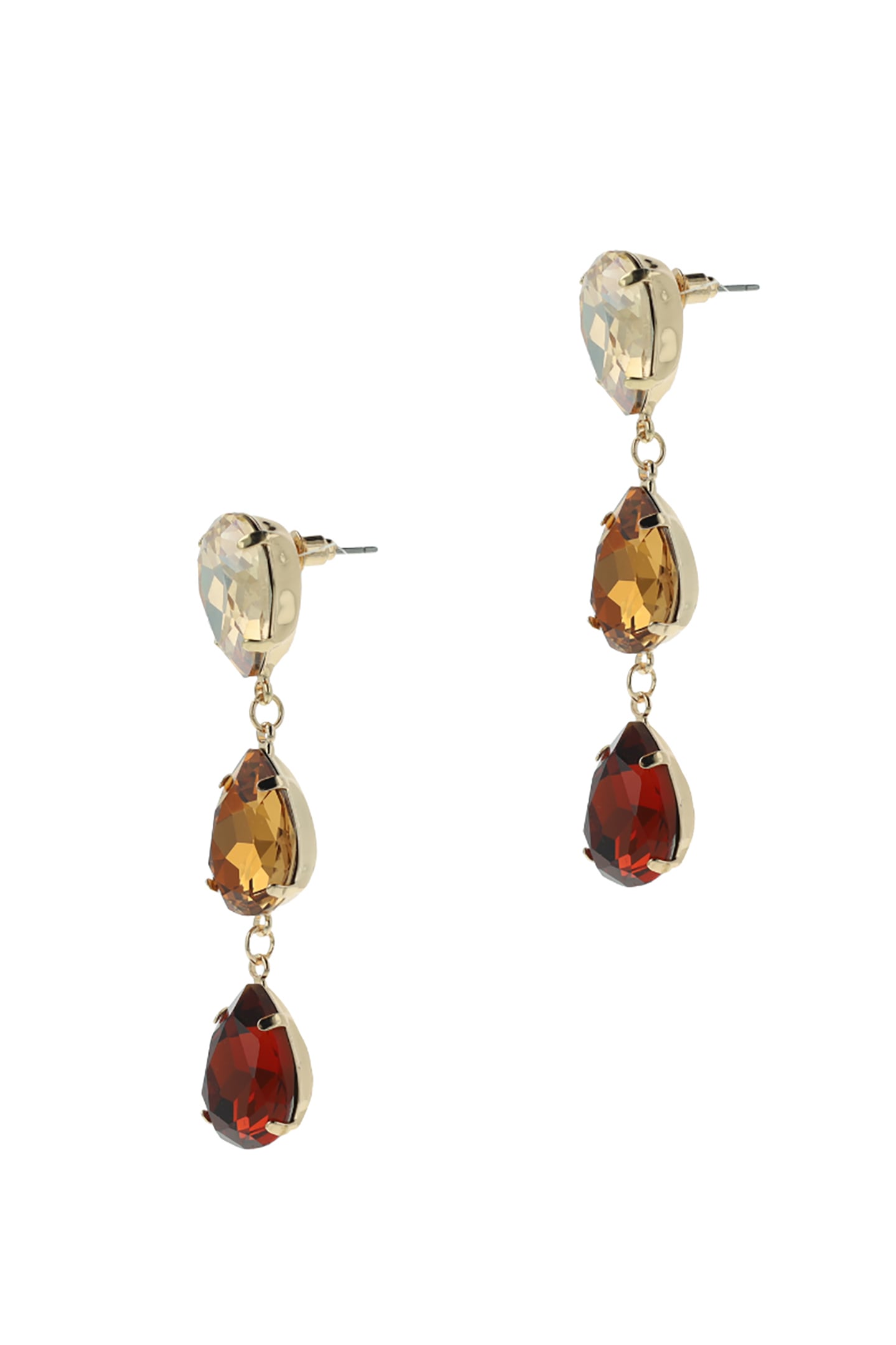 TRIPLE DROP EARHANGERS TOPAZ GOLD, BROWN 2