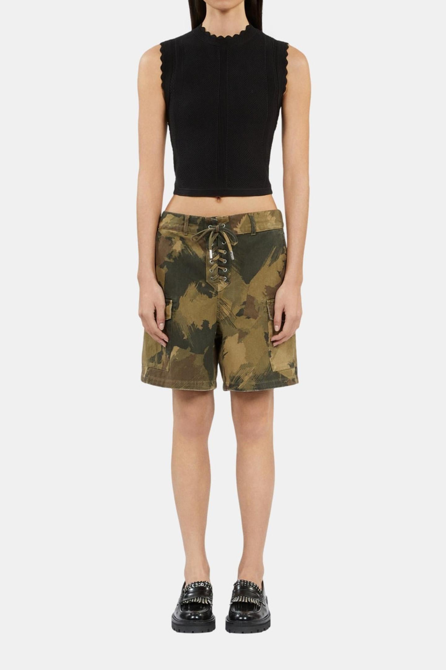 WIDE-LENGTH PLEATED AND LACED SHORTS CAMOUFLAGE_01 2