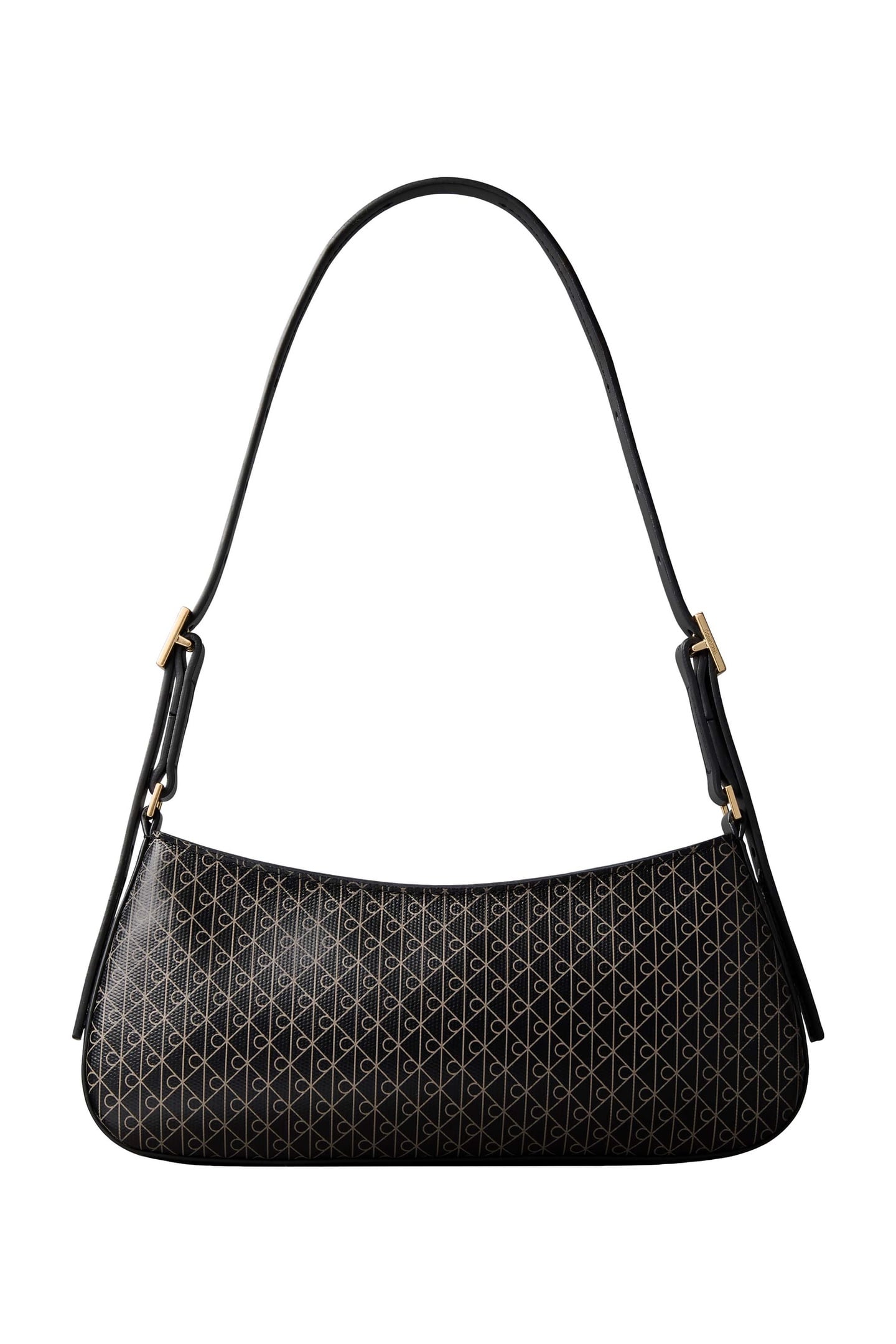 EMBLEM ALL-OVER PRINT SMALL SHOULDER BAG BLACK 2