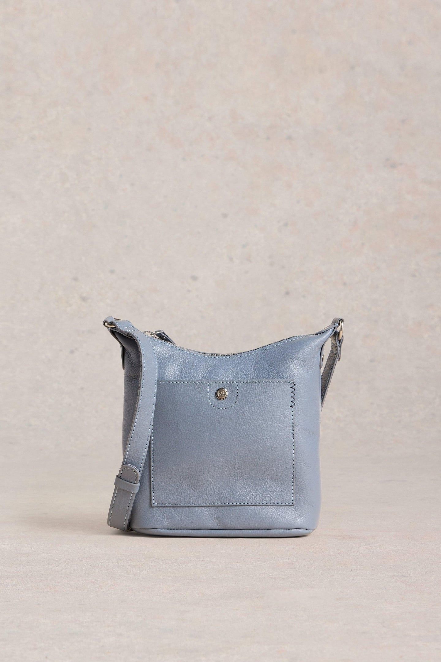 MINI FERN LEATHER CROSSBODY DUSTY BLUE 1