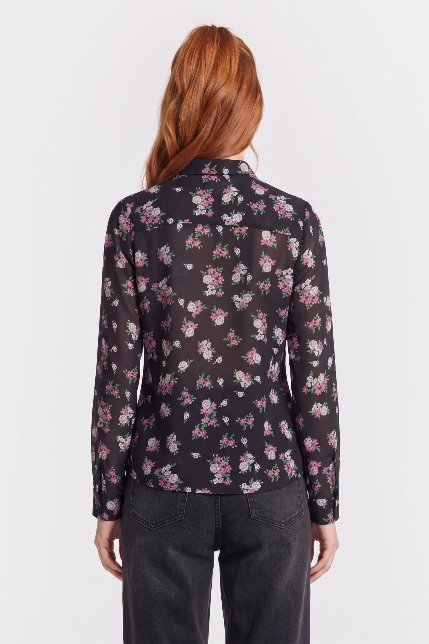 GUESS ECO LS CLOUIS SHIRT DITZY PEONIES PRINT 2