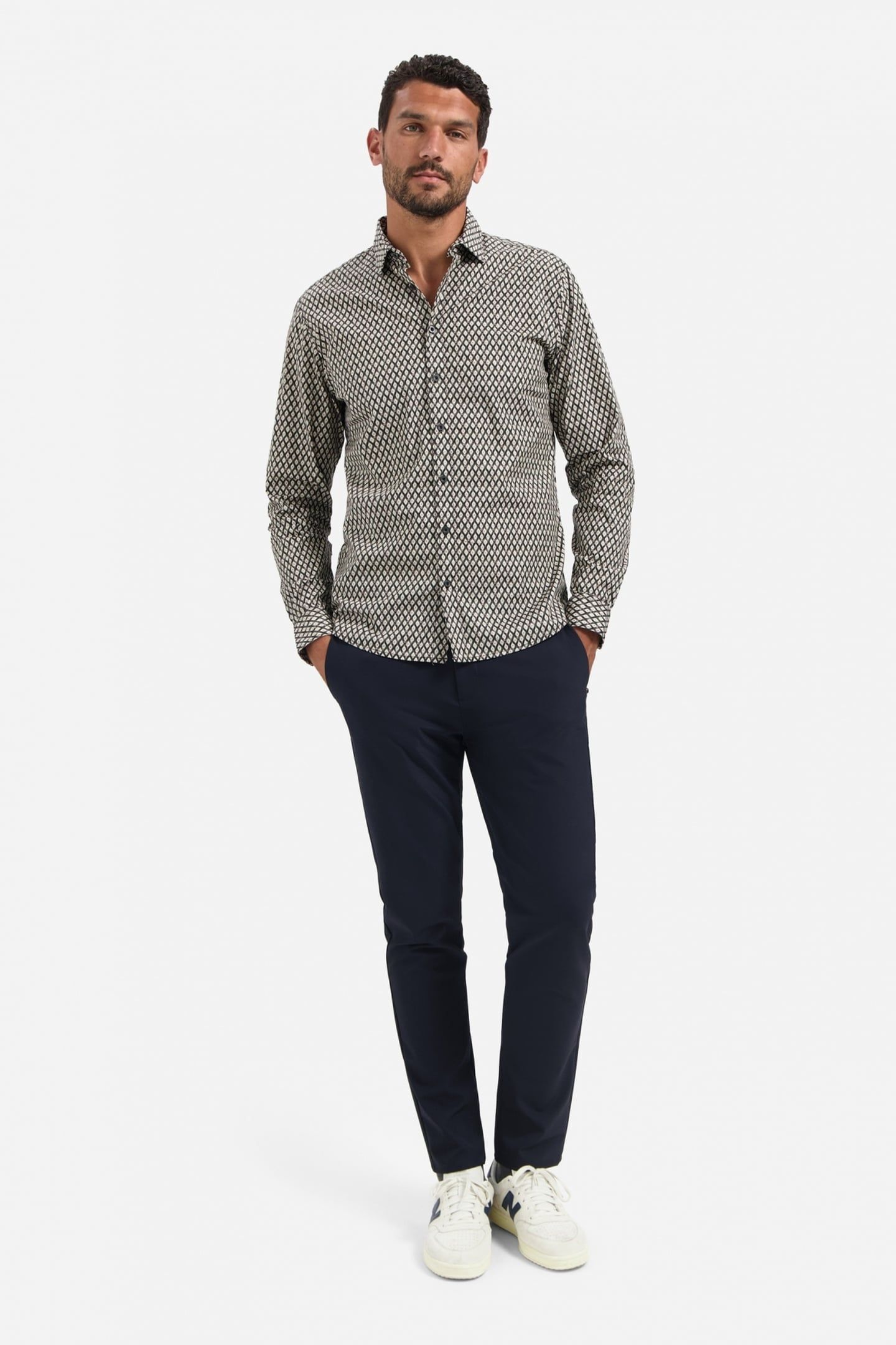 SHIRT STRETCH ALLOVER PRINTED BLACK 2