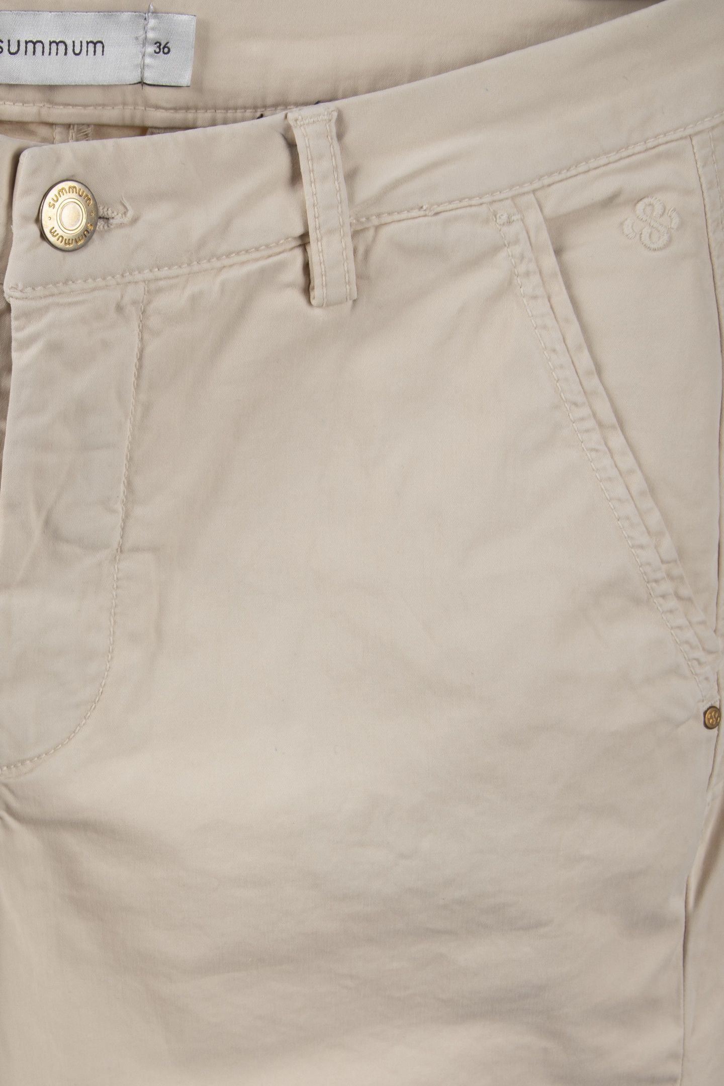 SLIM CHINO PEACH STRETCH SATEEN IVORY 4