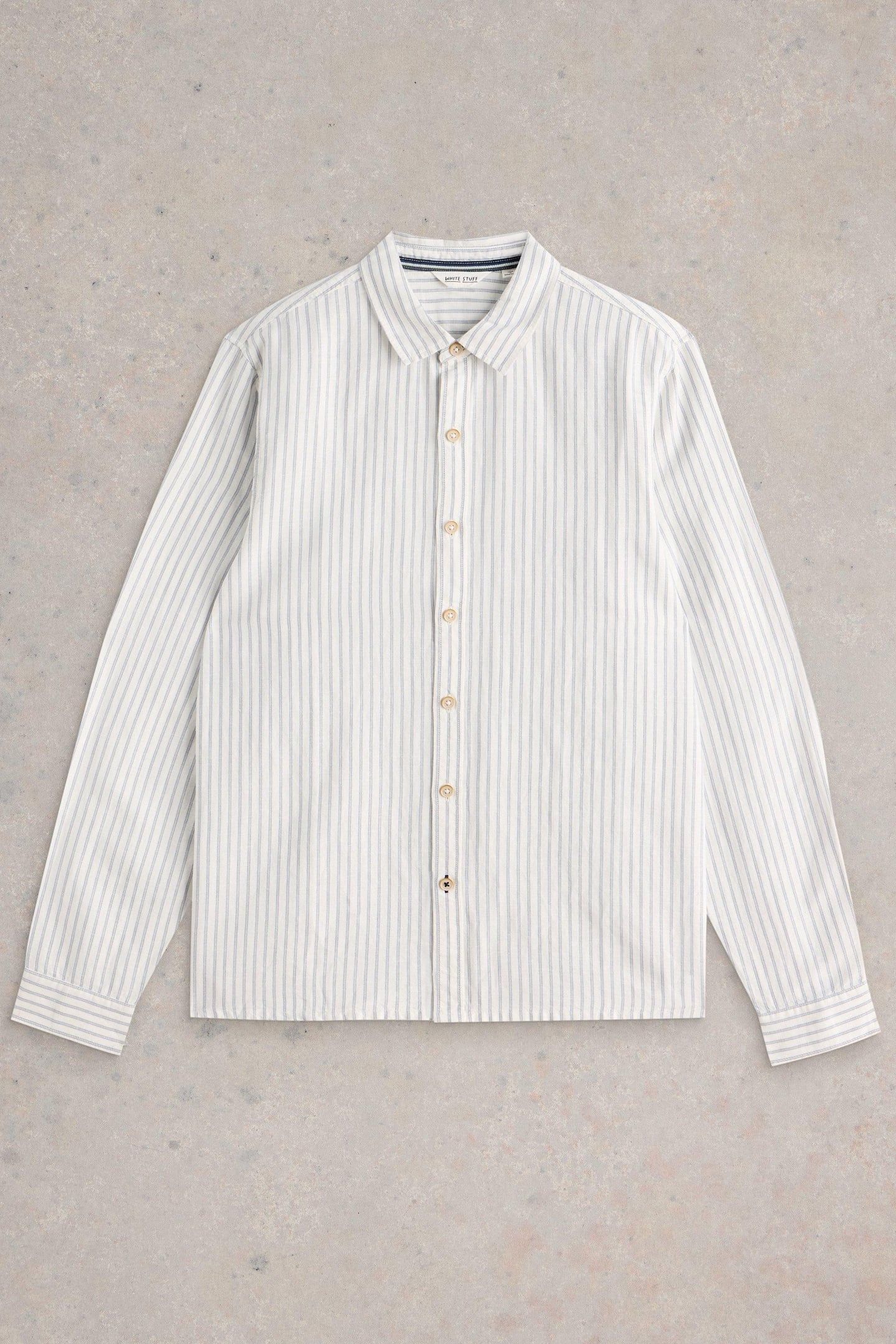 KESWICK STRIPE LS LINEN SHIRT NATURAL MULTI 5
