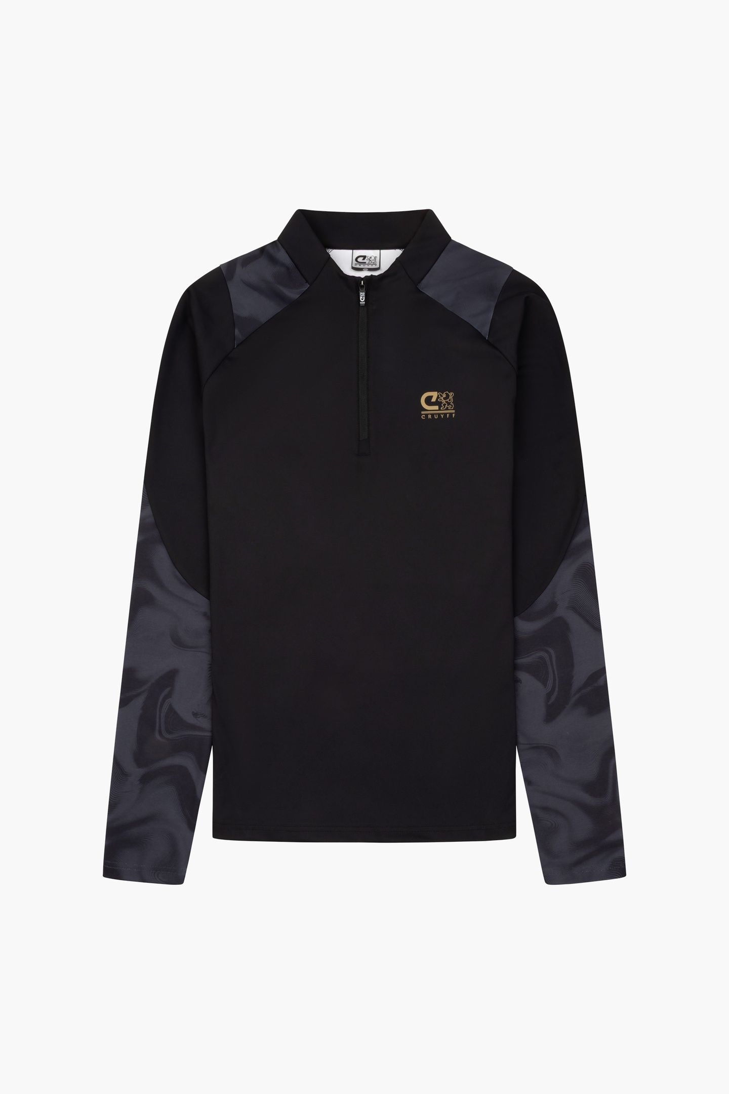 STRIKER 1/4 ZIP TOP BLACK/GOLD 1
