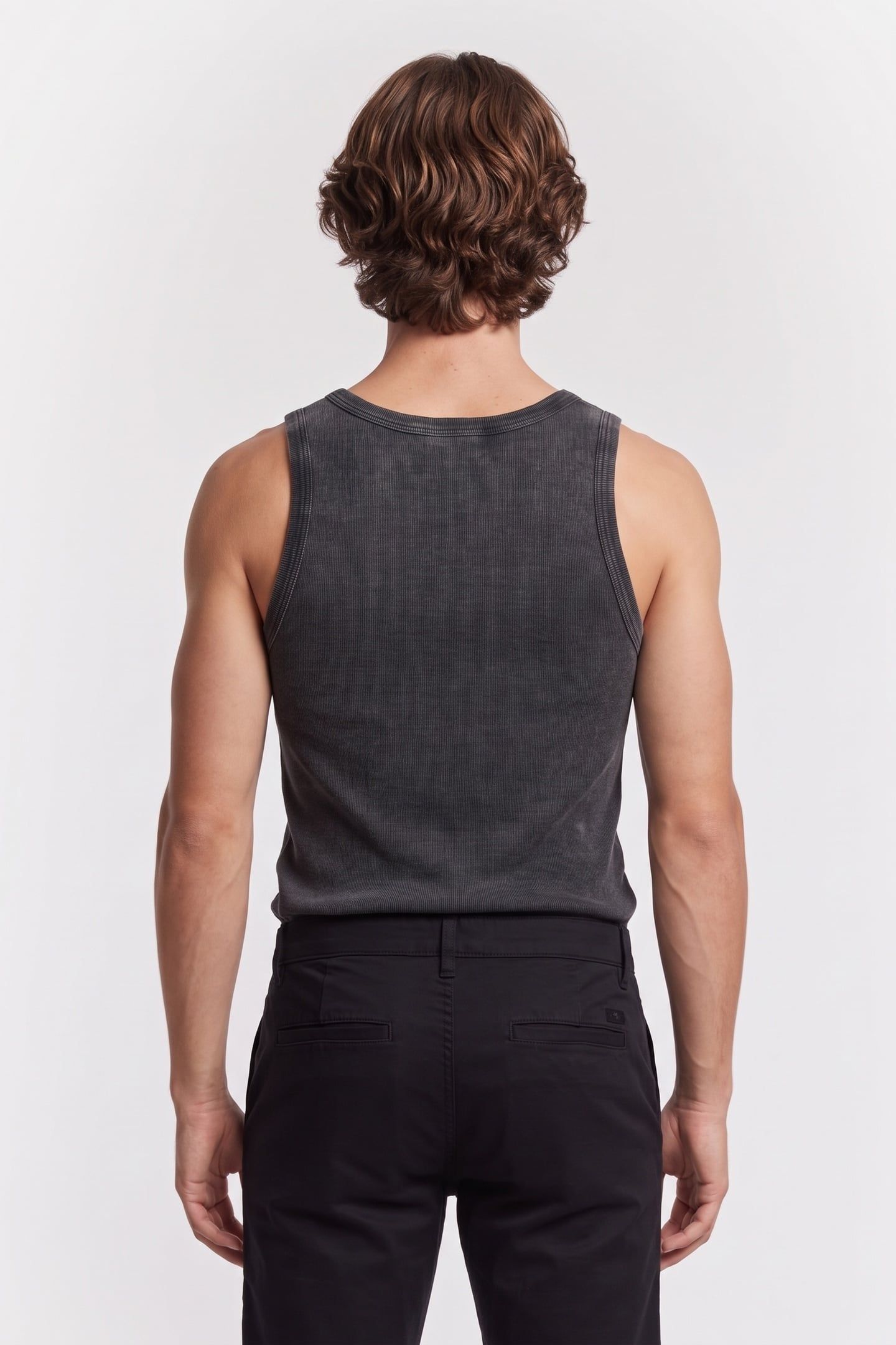TANK TOP WITH EMBROIDERY ON THE FRONT BLACK WASHED 2