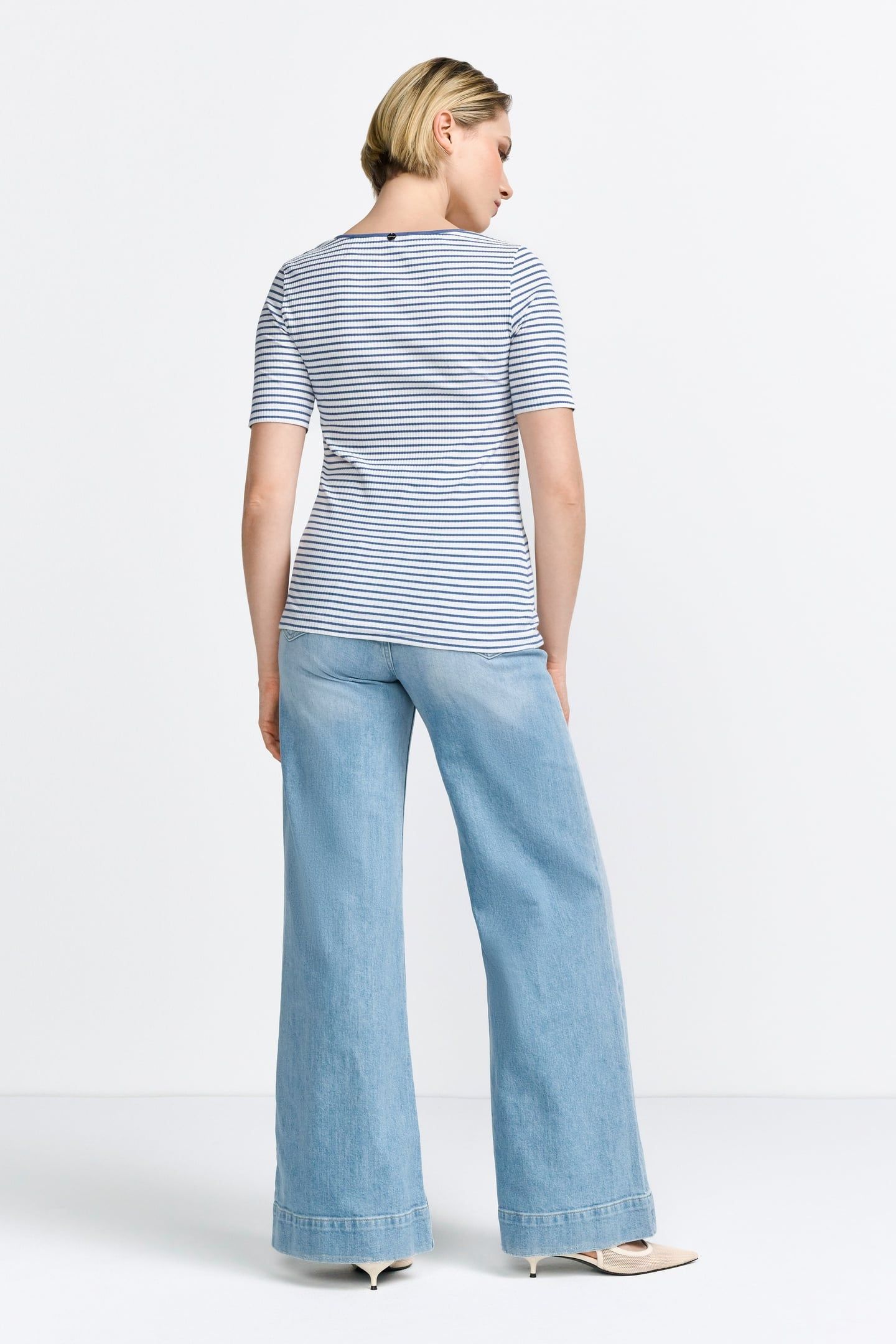 ORGANIC RIB SHIRT STRIPED VINTAGE BLUE 2
