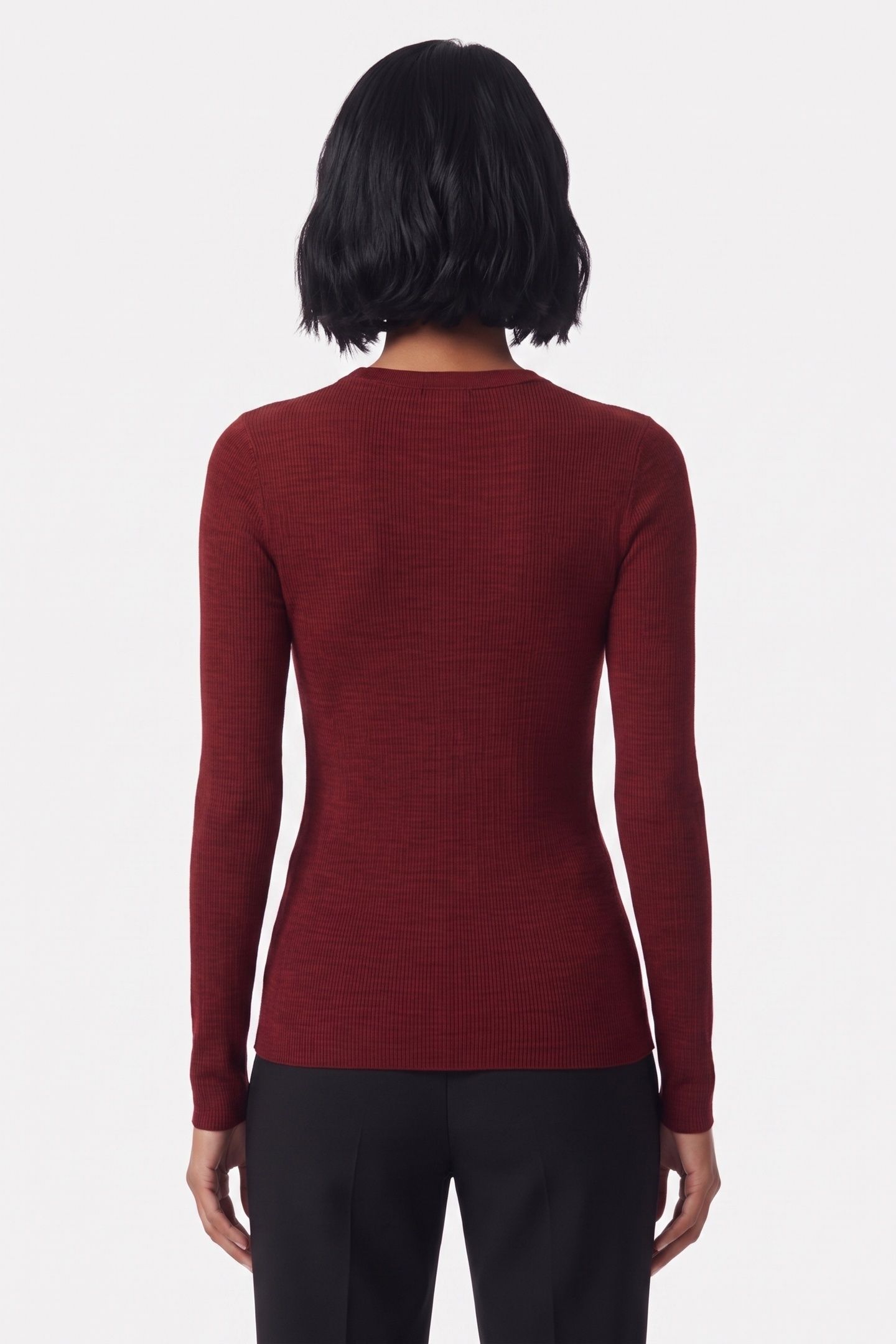 ODDRUN WOOL RIB LS RED 2