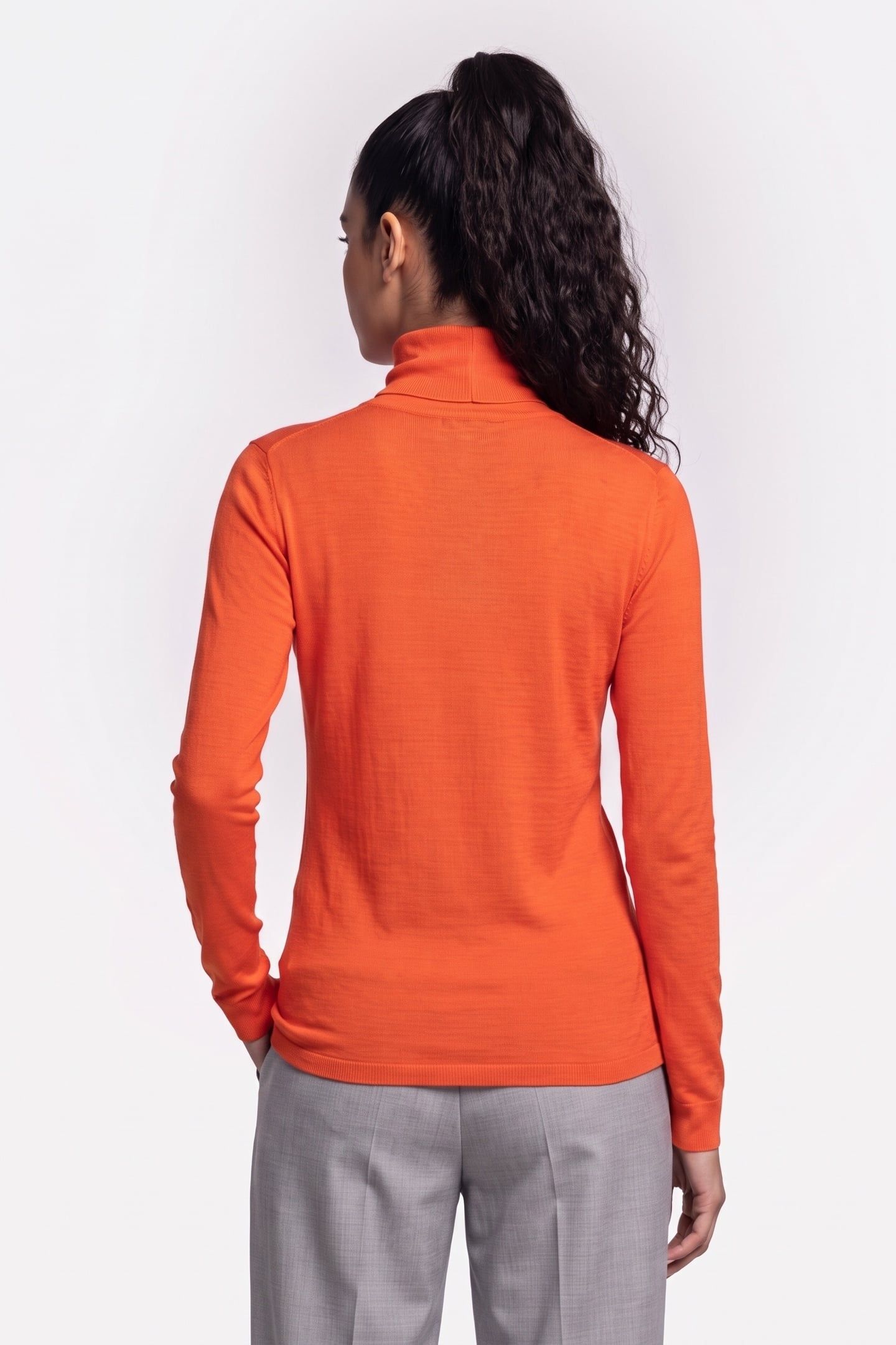 MALENA WOOL RIB TURTLENECK ORANGE 2