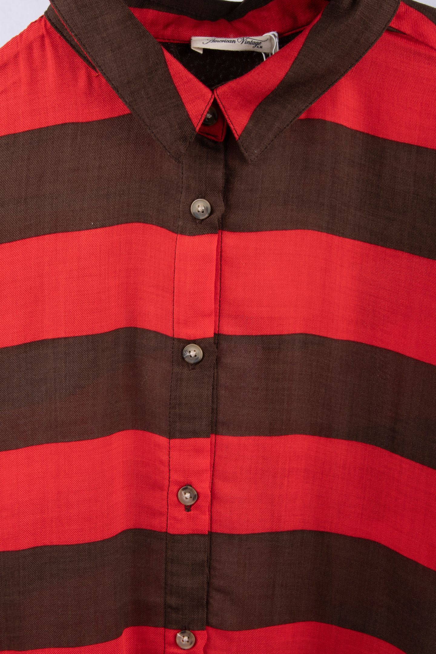 CATHEYS VALLEY SHIRT MARINIERE MARRON ROUGE 4