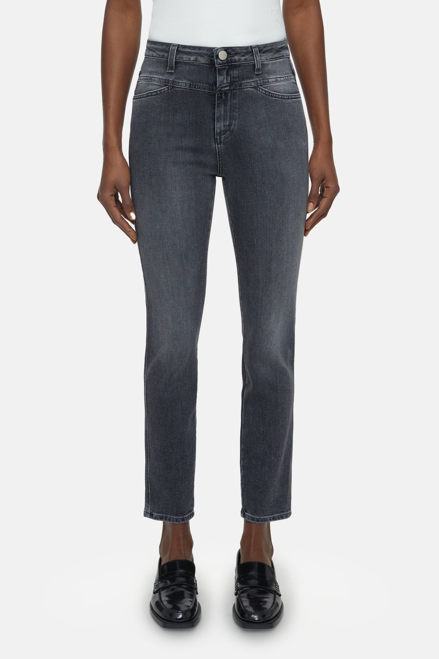 SKINNY PUSHER JEANS MID GREY 1