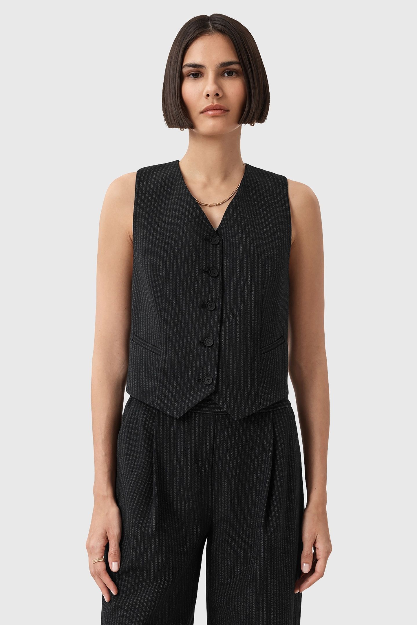 ALEIDA PIN WAISTCOAT BLACK 1