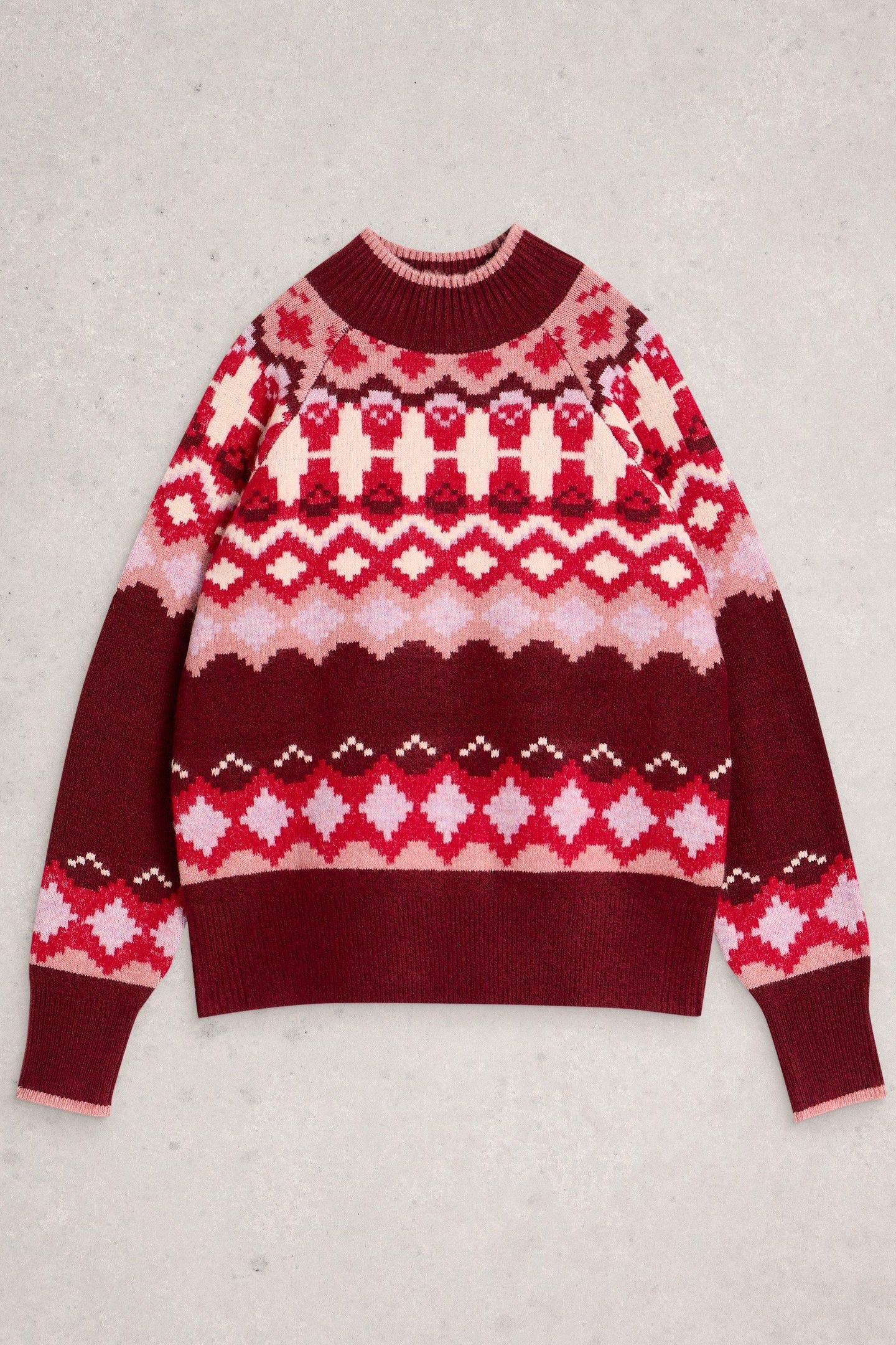 FAIRISLE HIGH NECK JUMPER PLUM MULTI 1