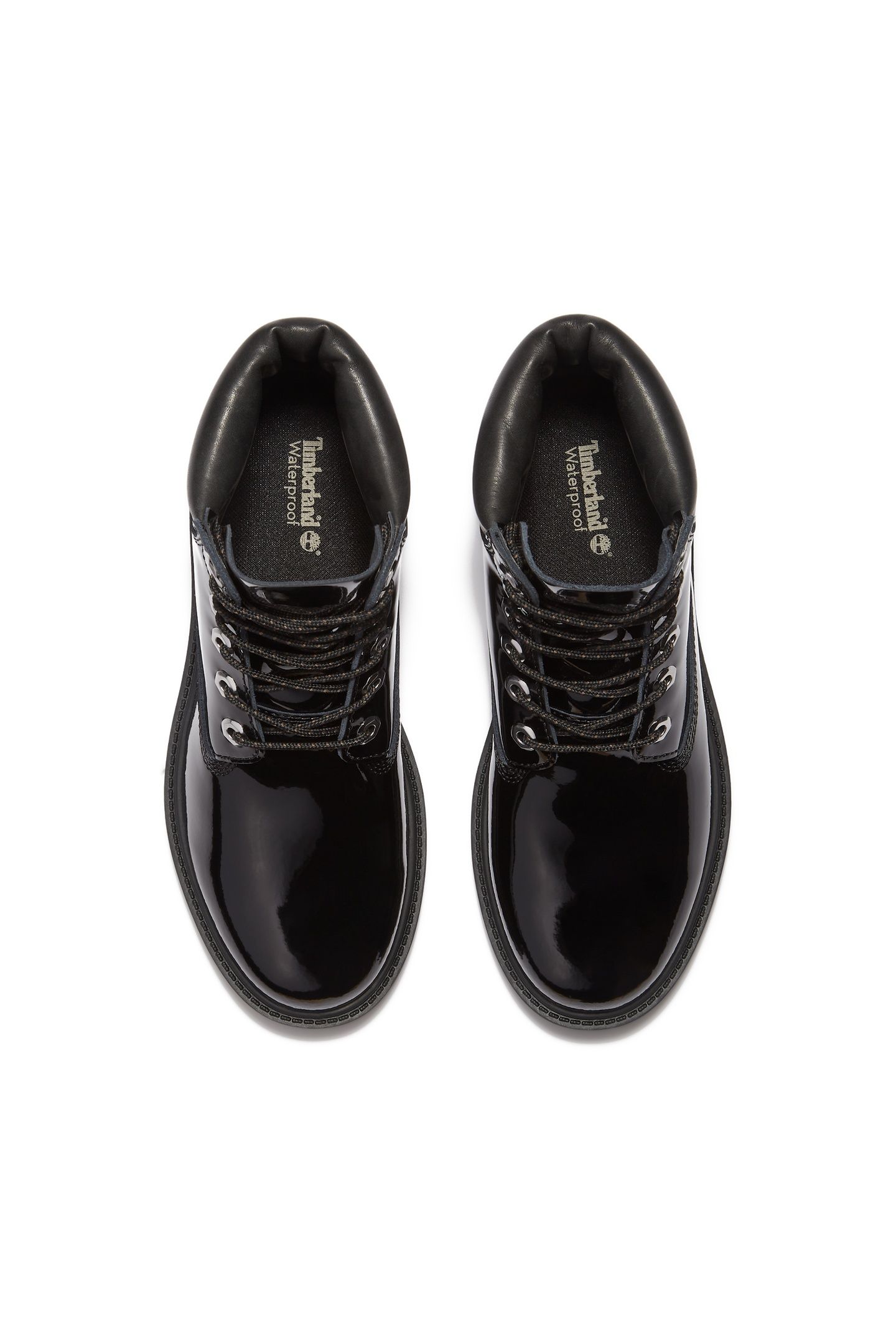 PREMIUM 6 INCH LACE UP WATERPROOF BOOT BLACK PATENT LEATHER 7