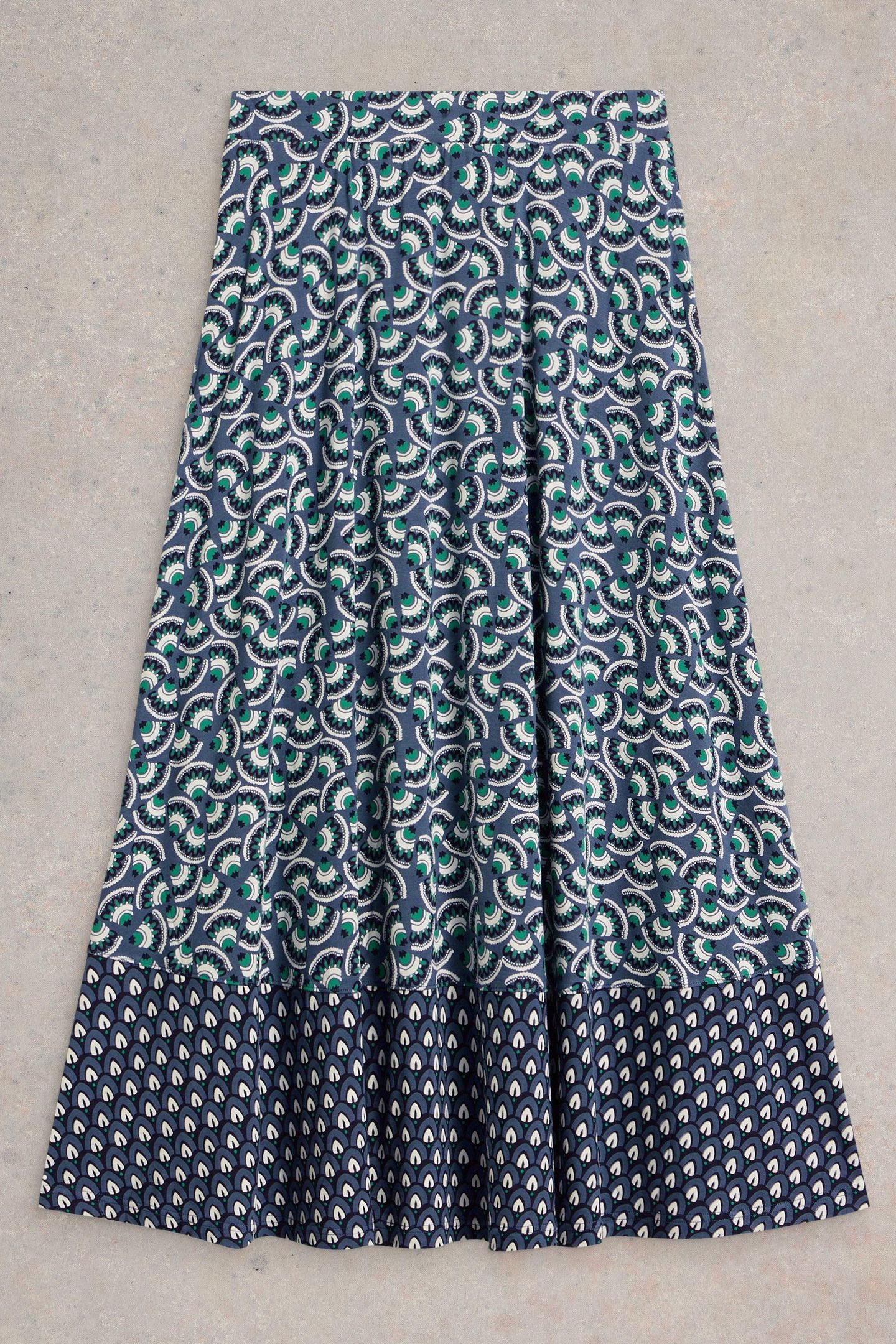 JADA JERSEY MAXI SKIRT NAVY MULTI 3