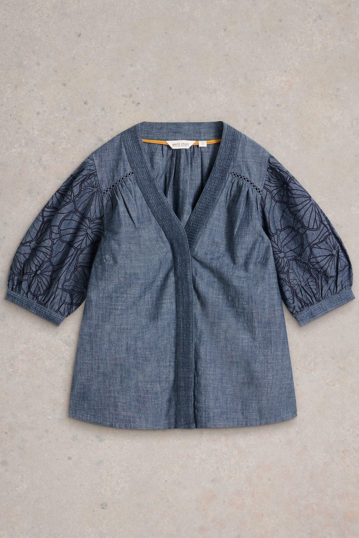 FINLEY CHAMBRAY TOP CHAMBRAY BLUE 5