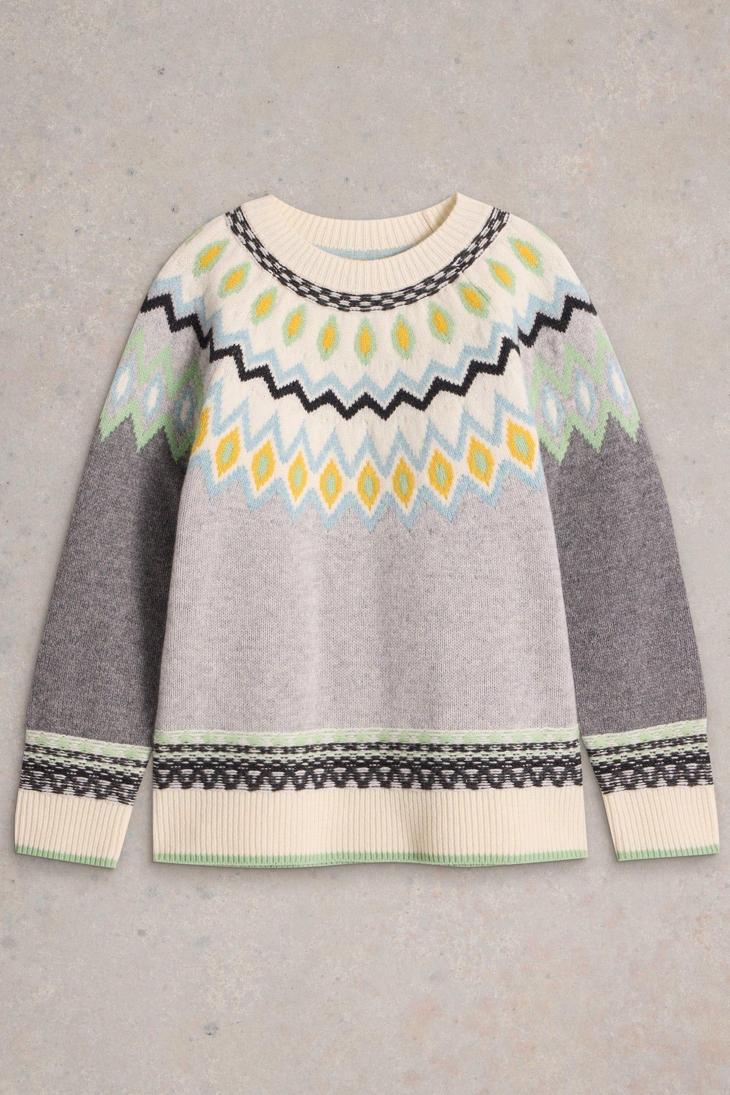 SUNSET FAIRISLE JUMPER GREY MULTI 3