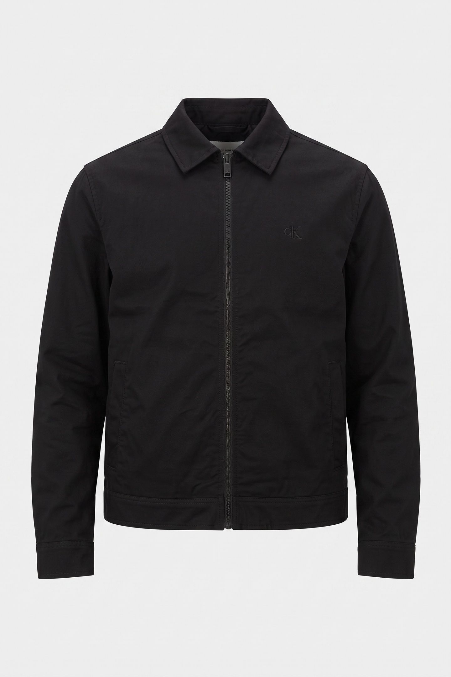 LONG SLEEVE PADDED COTTON ZIP JACKET BLACK 3