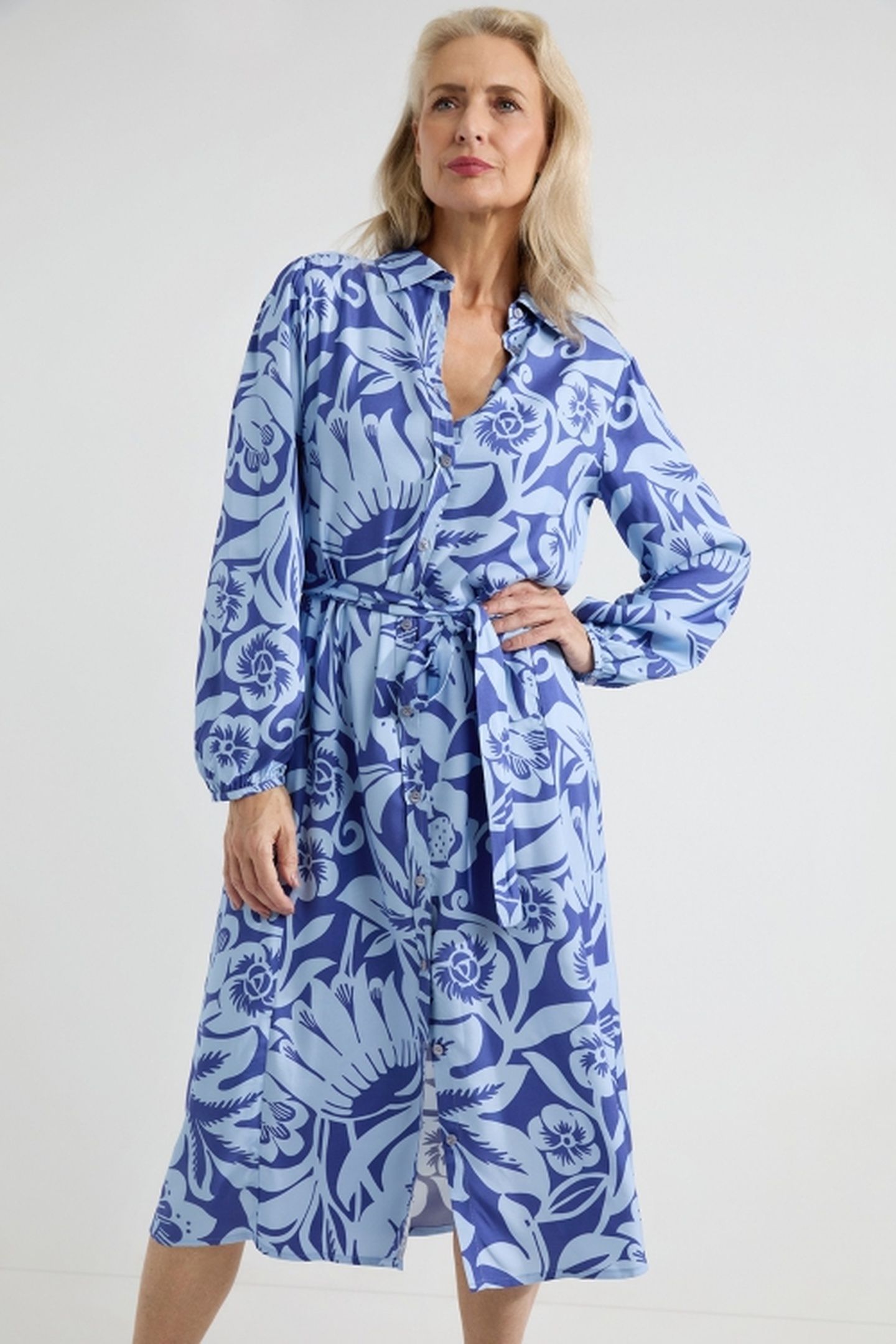 AMIRA DRESS OCEAN BLUE PRINT 3