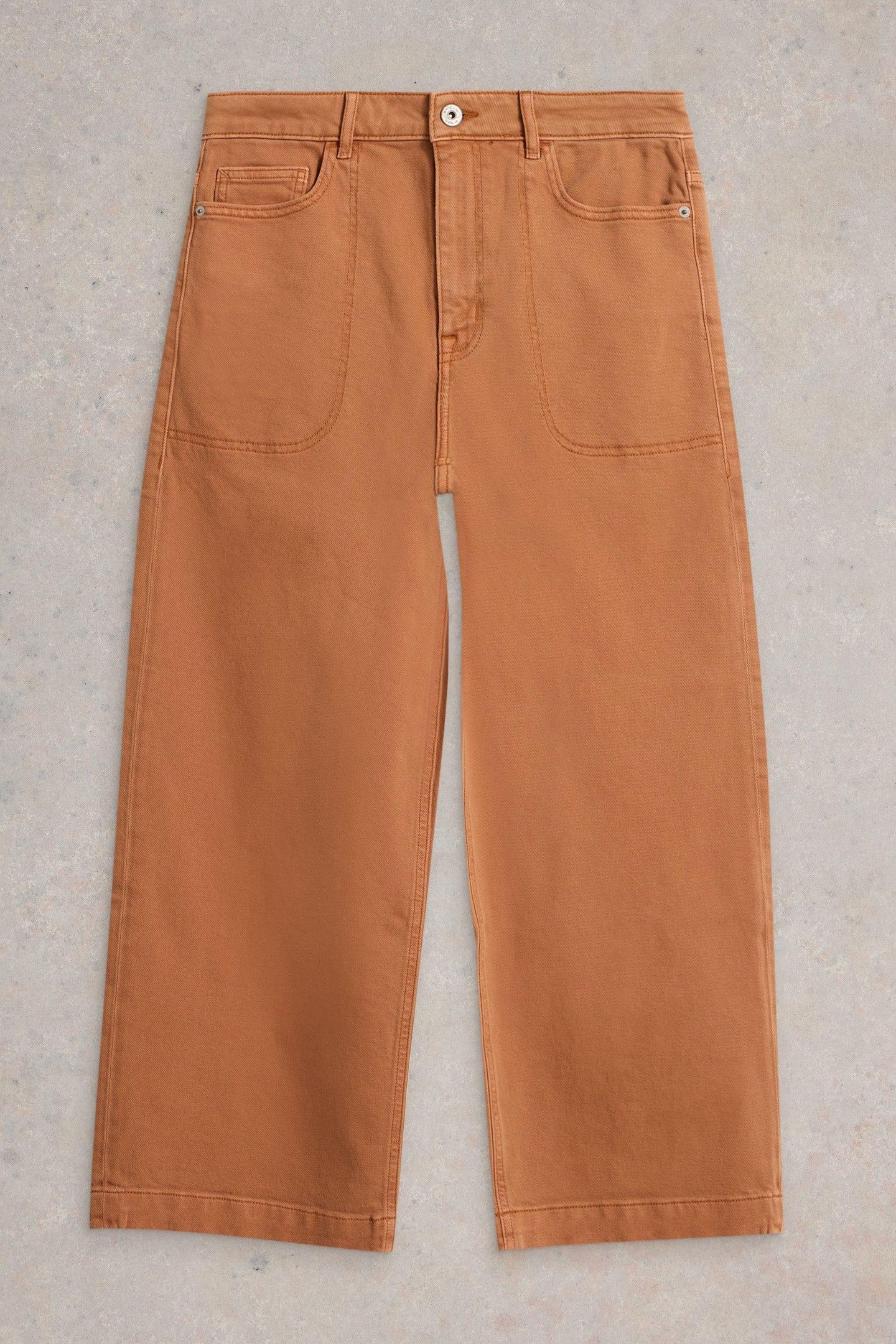 TIA WIDE LEG CROP JEAN DARK TAN 4