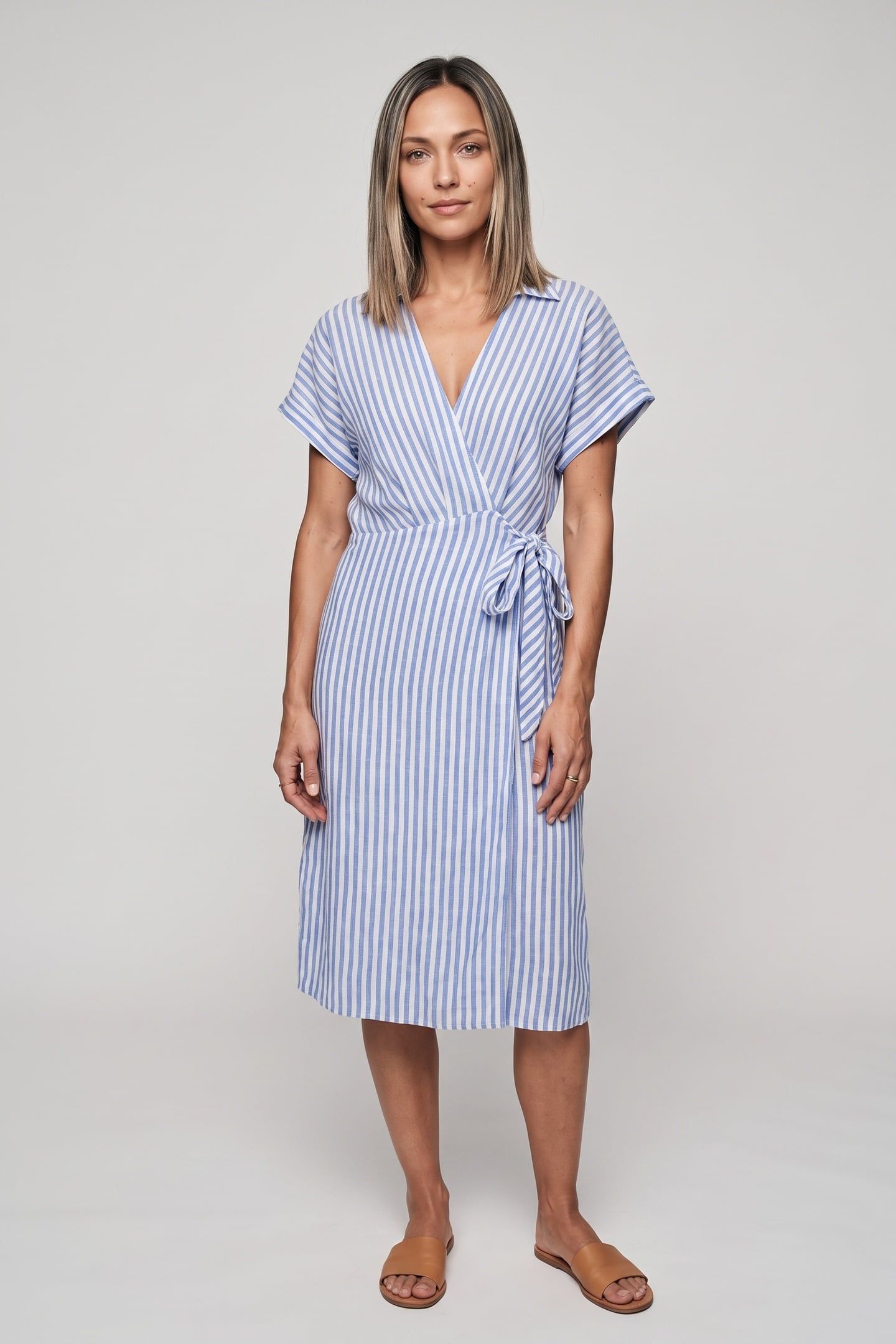 FRANCA WRAP DRESS BLUE 1