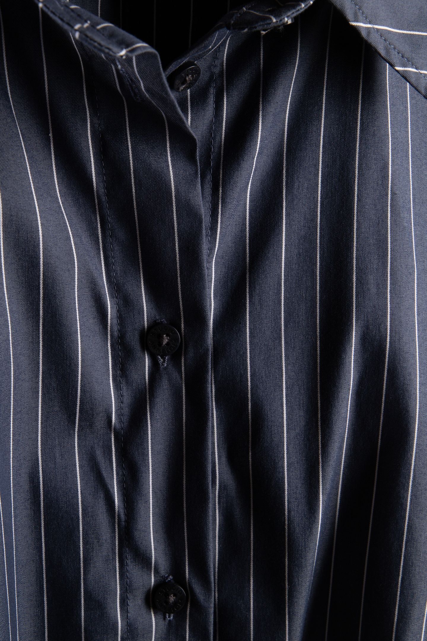 BLOUSE PINSTRIPE DRESS WITH BUTTONS BLUE/WHITE 4
