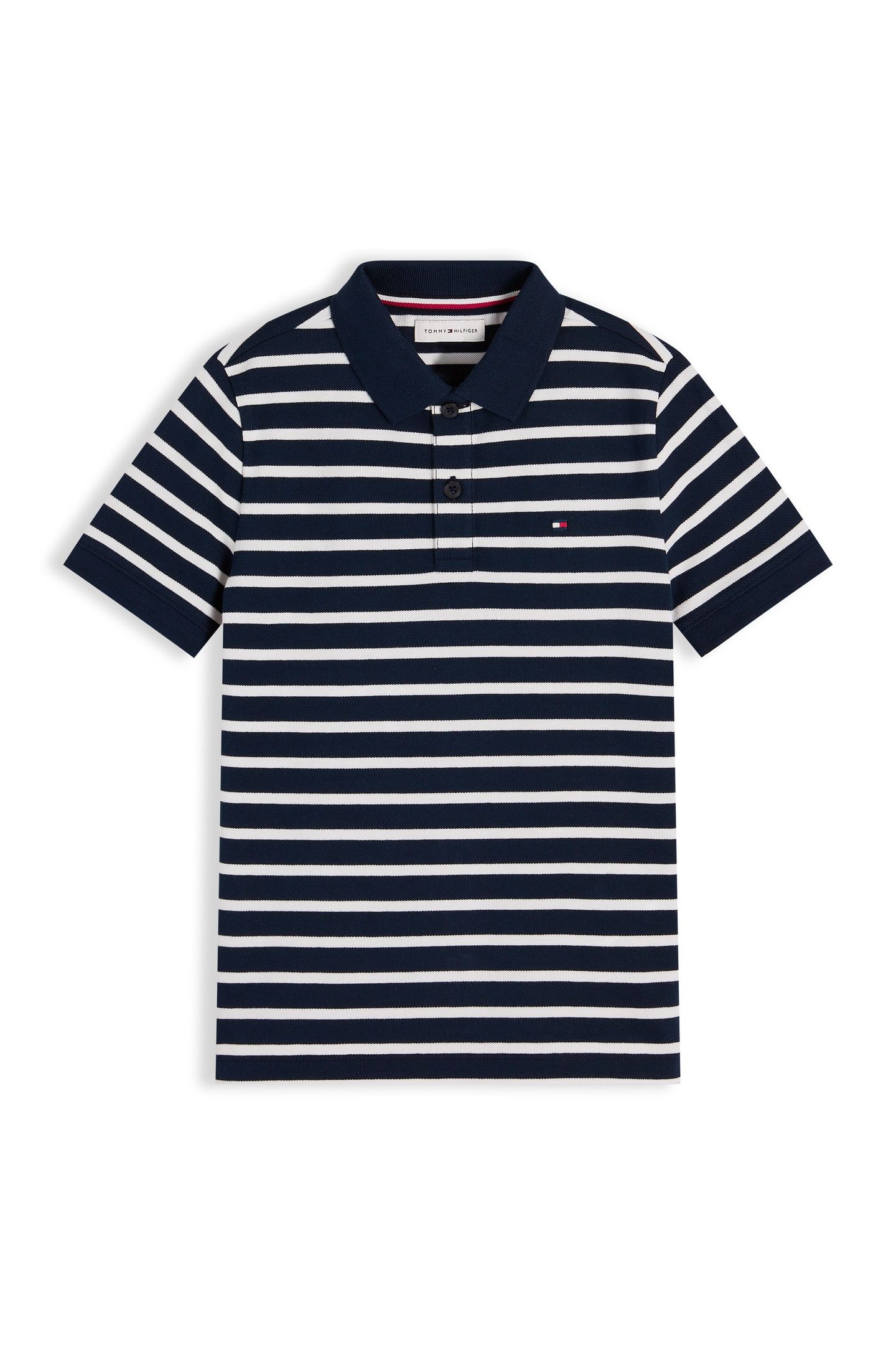 BOYS FLAG POLO SS NAVY STRIPE 4