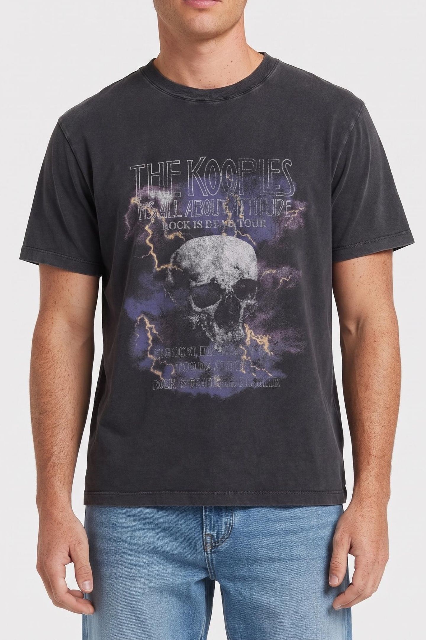 T-SHIRT MC SKULL BLACK WASHED 1