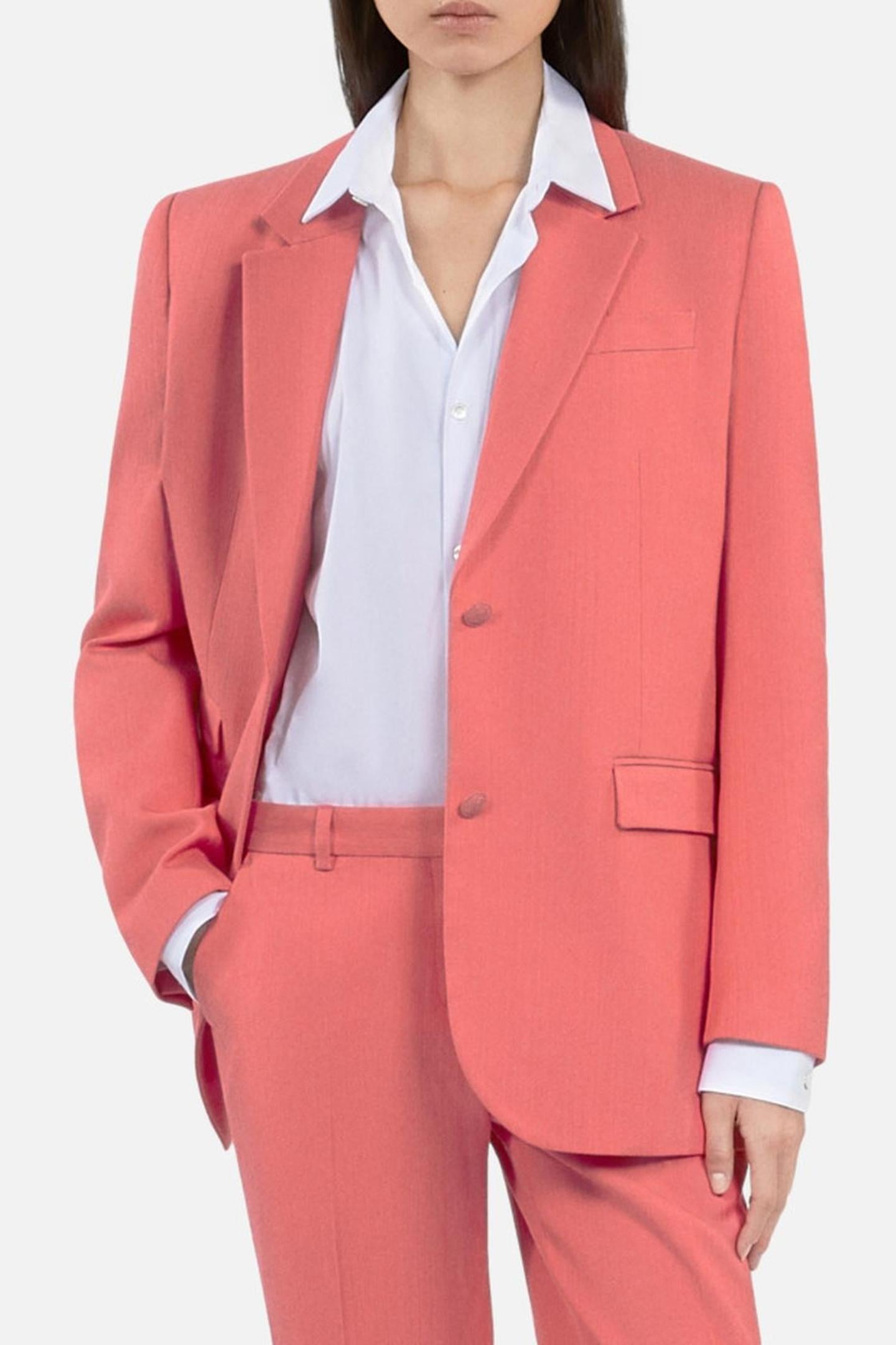 SUIT JACKET RIGHT SIDE POCKETS AND FRONT BUTTONS RETRO PINK 4