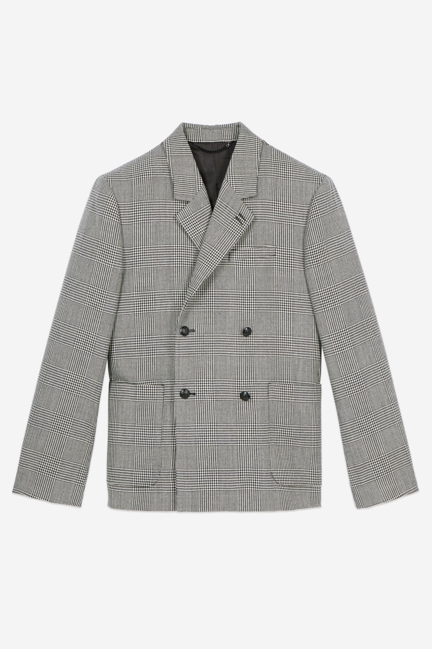 4-BUTTON DOUBLE-BREASTED JACKET BLACK WHITE 9