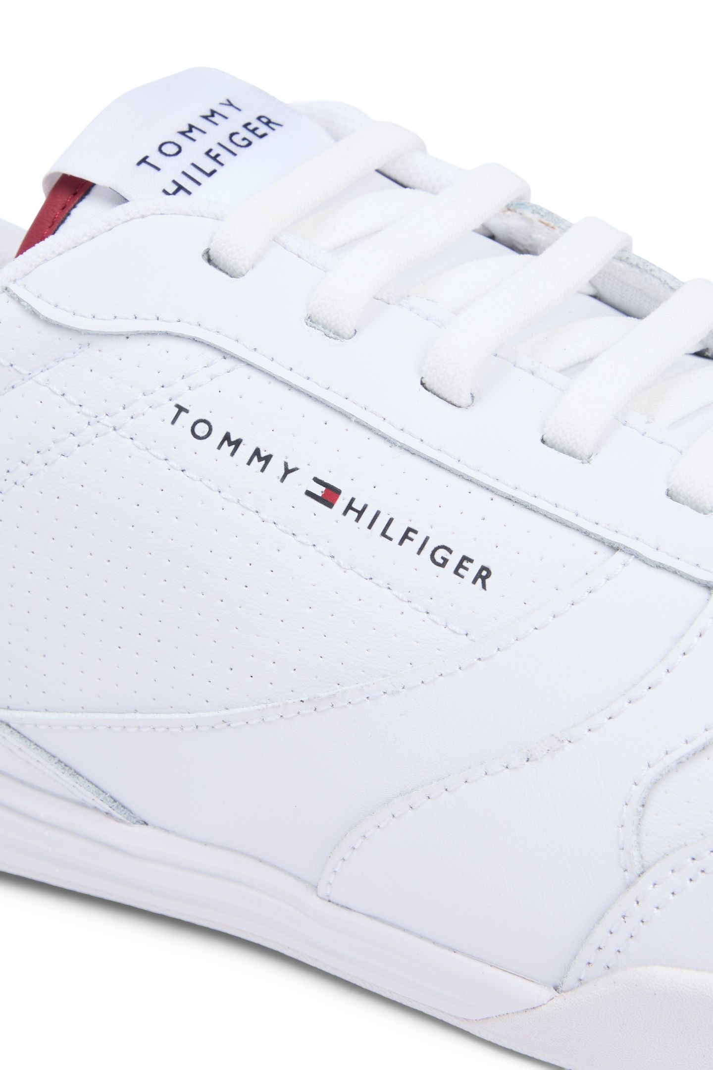 CONTRAST HEEL TRAINERS WILEATHER WHITE 6