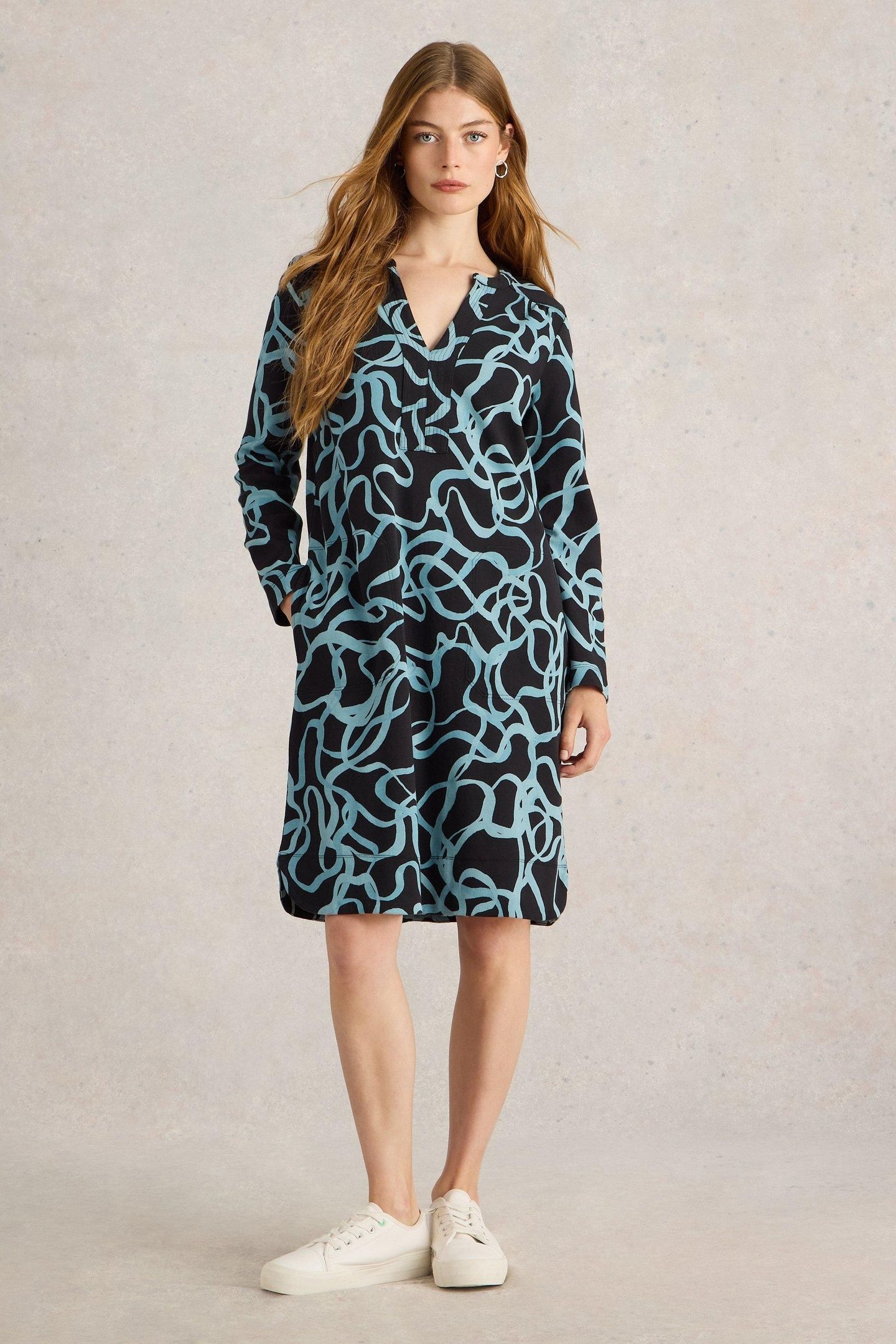 JUNE JERSEY DRESS BLACK PRINT 1