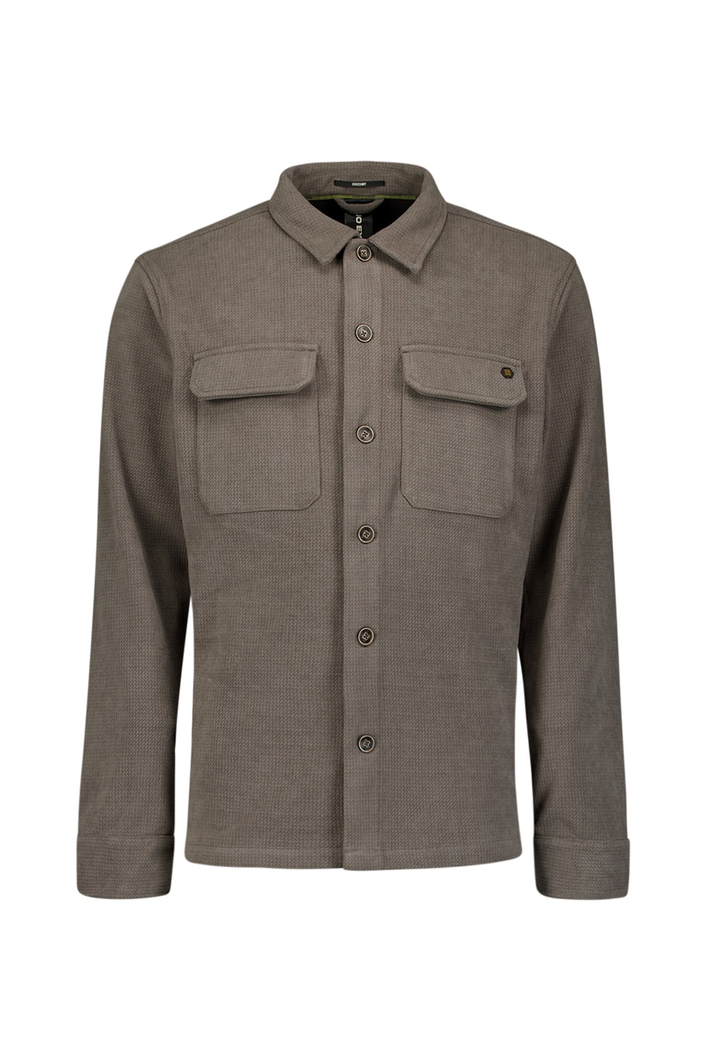 OVERSHIRT BUTTON RELIEF SWEAT DARK CLAY 5