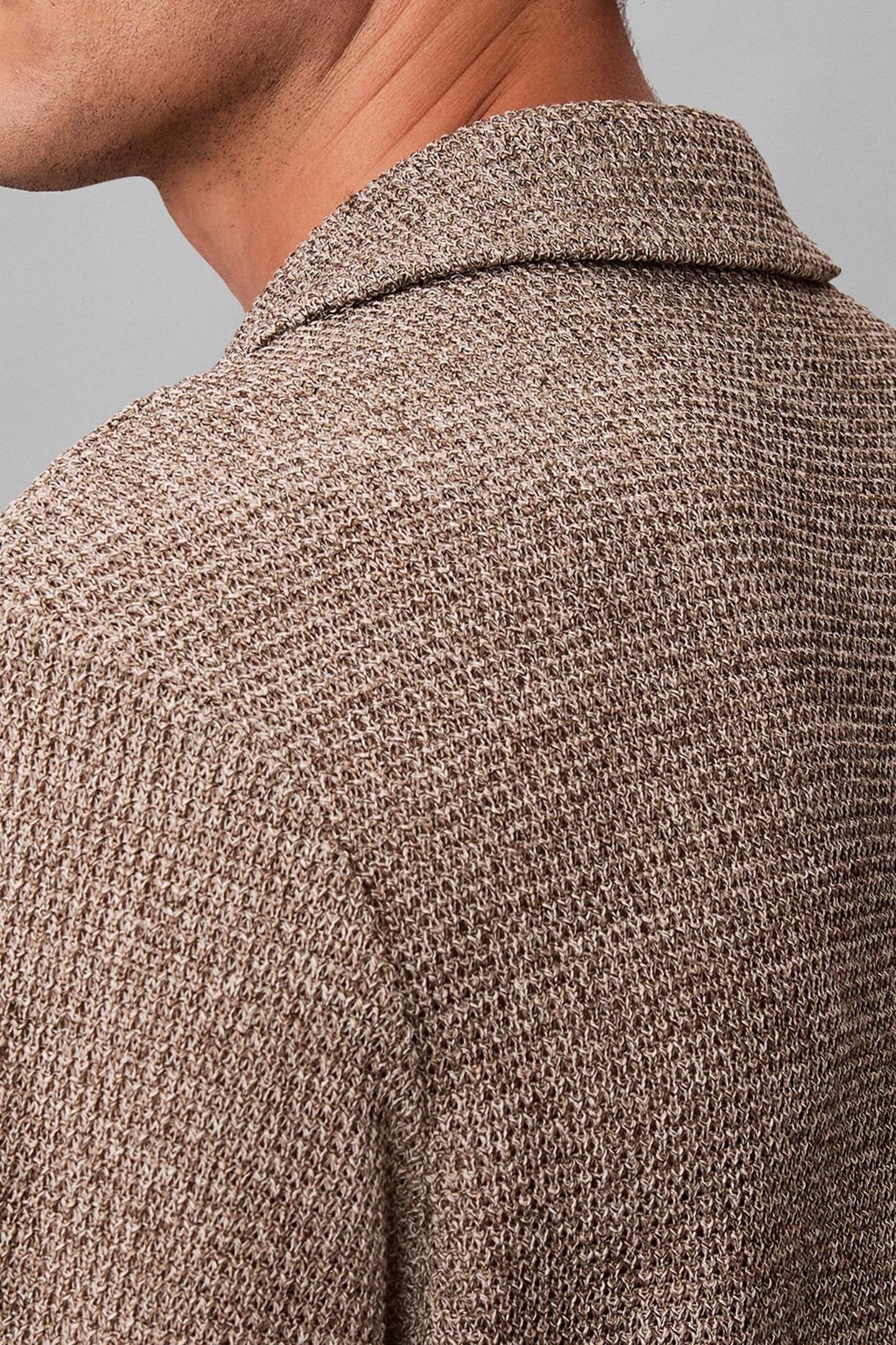 SS MESH CAMP COLLAR POLO ROASTED CASHEW 5