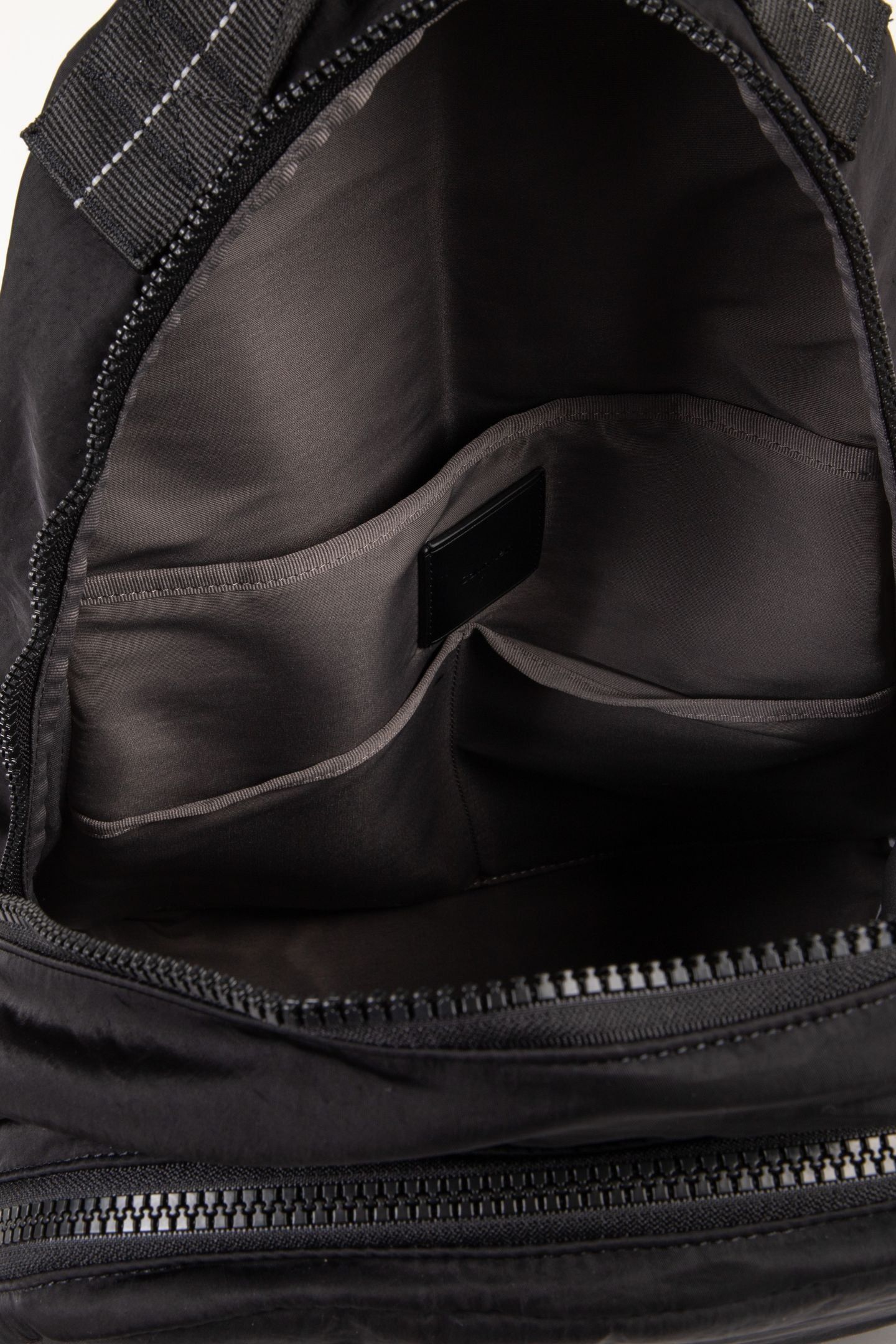 STRIPED UTILITY ZIP BACKPACK BLACK 5