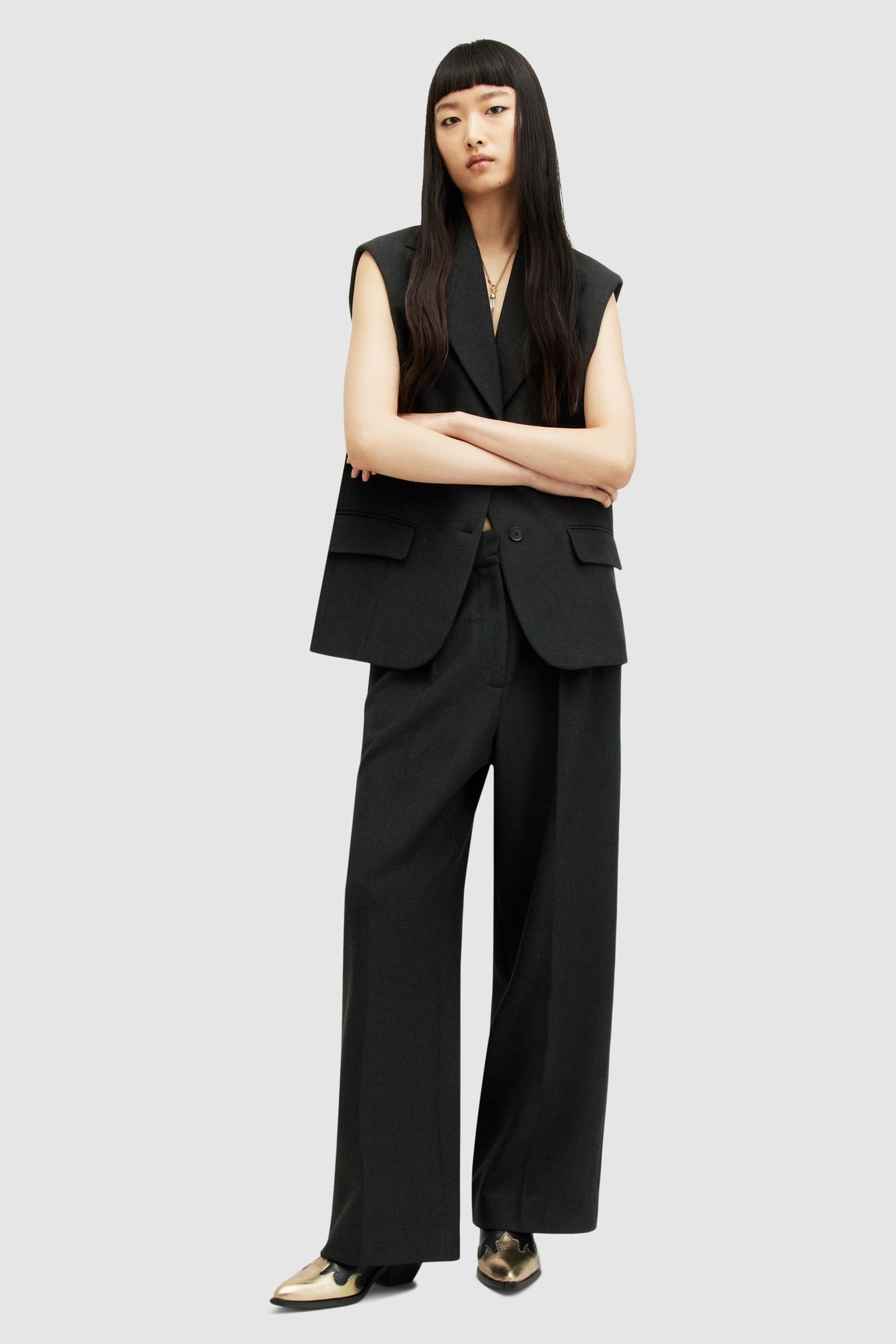 SAMMEY WAISTCOAT CHARCOAL GREY 1