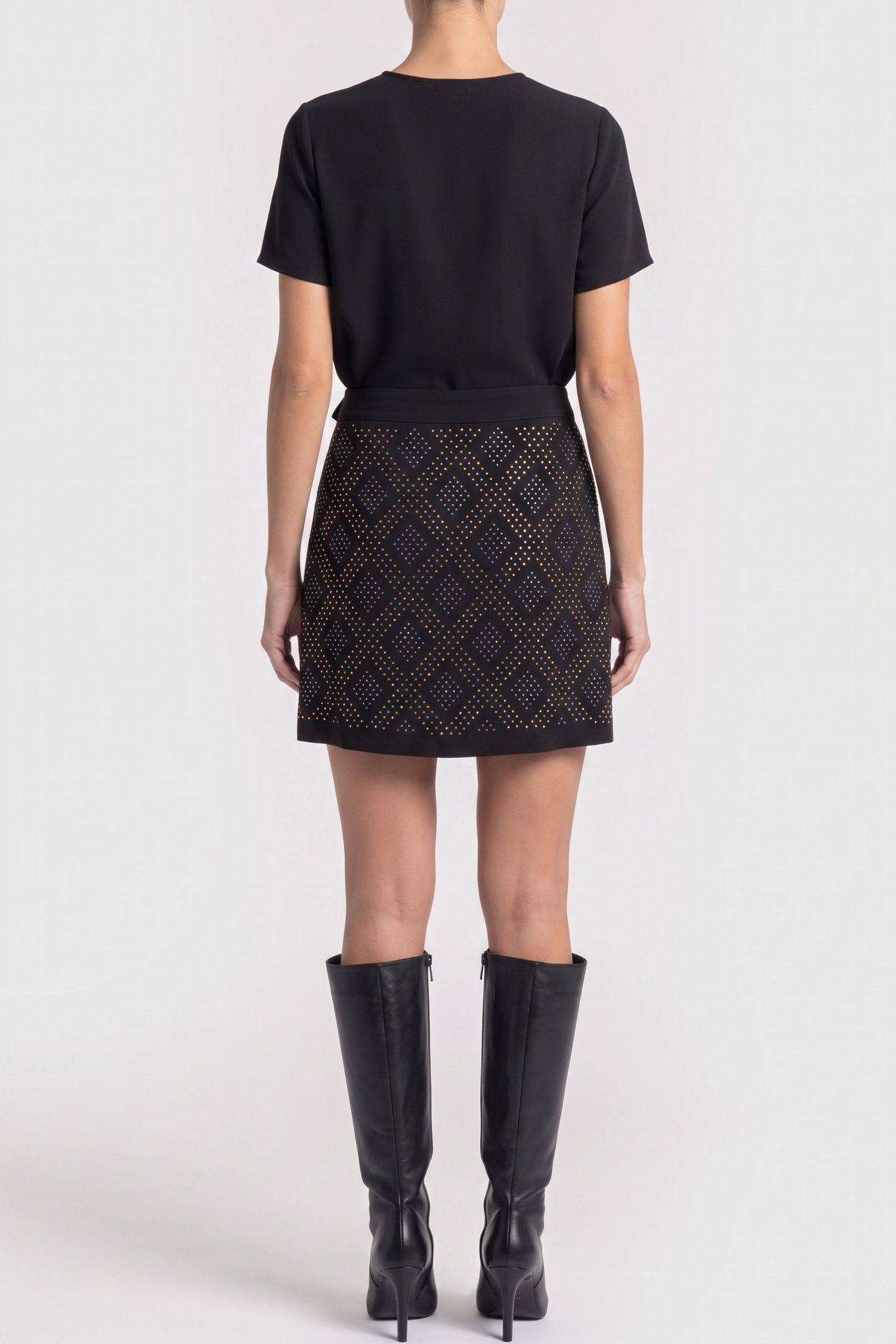 SHORT TIED SKIRT BLACK 2